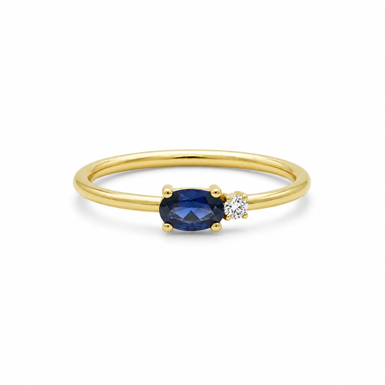 Blue Sapphire Ring With Diamond
