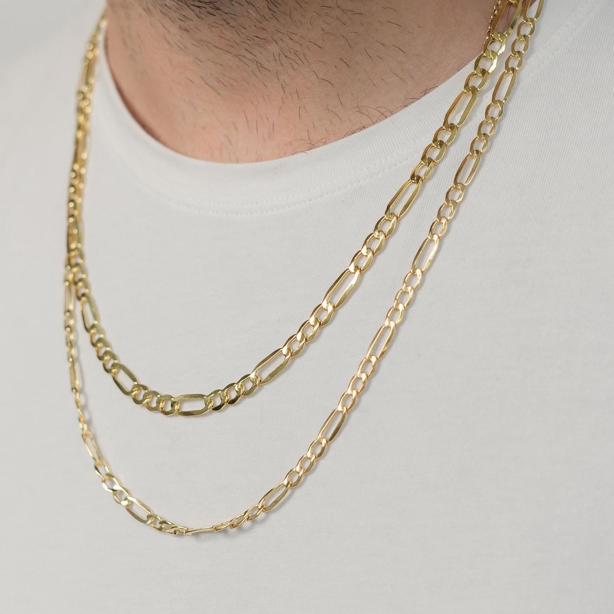 Figaro-Halskette aus massivem Gold – 14-karätige Goldkette – Herren-Goldkette – Damen-Goldkette – Goldhalskette als Geschenk für Herren und Damen
