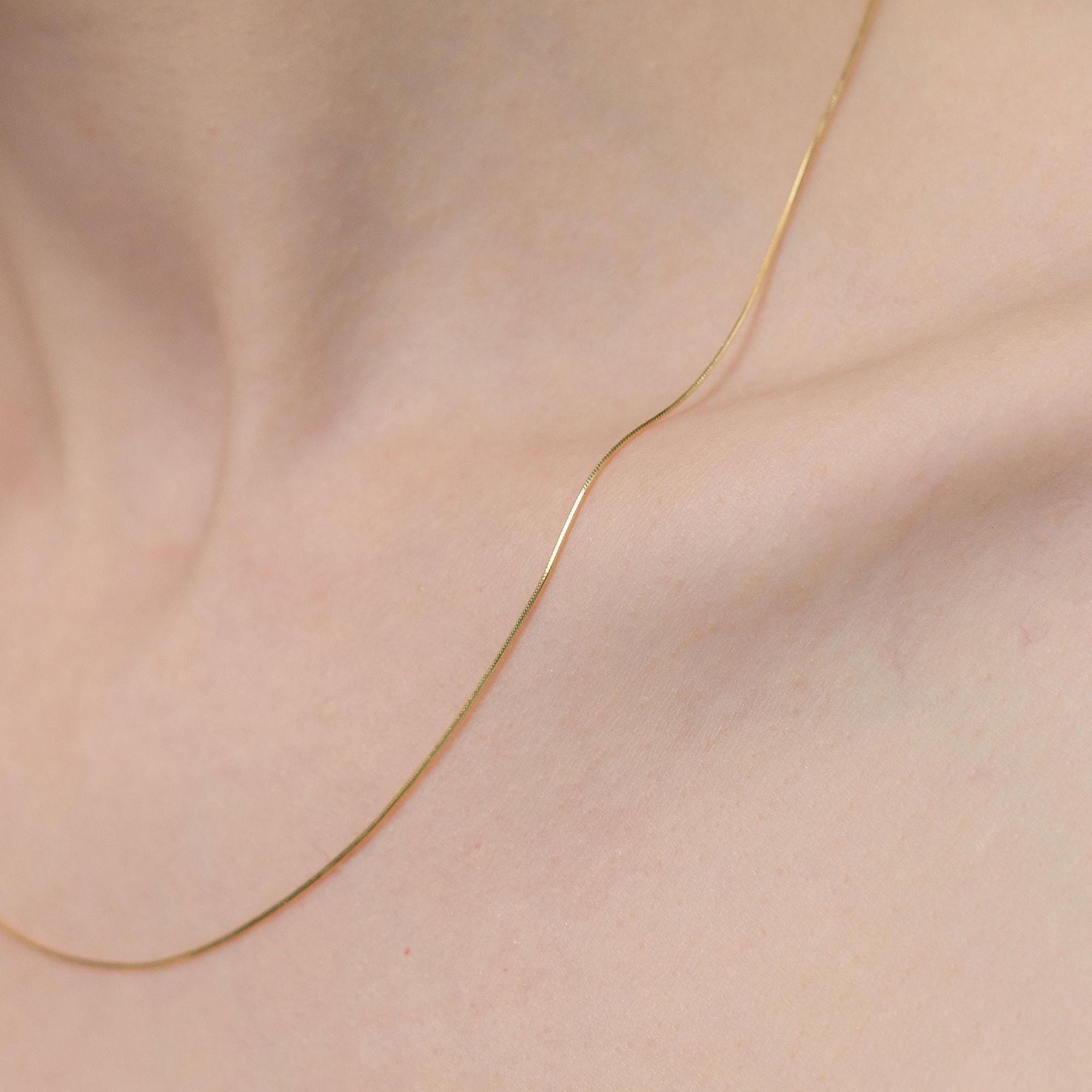 Massive Goldene Schmale Schlangenkette