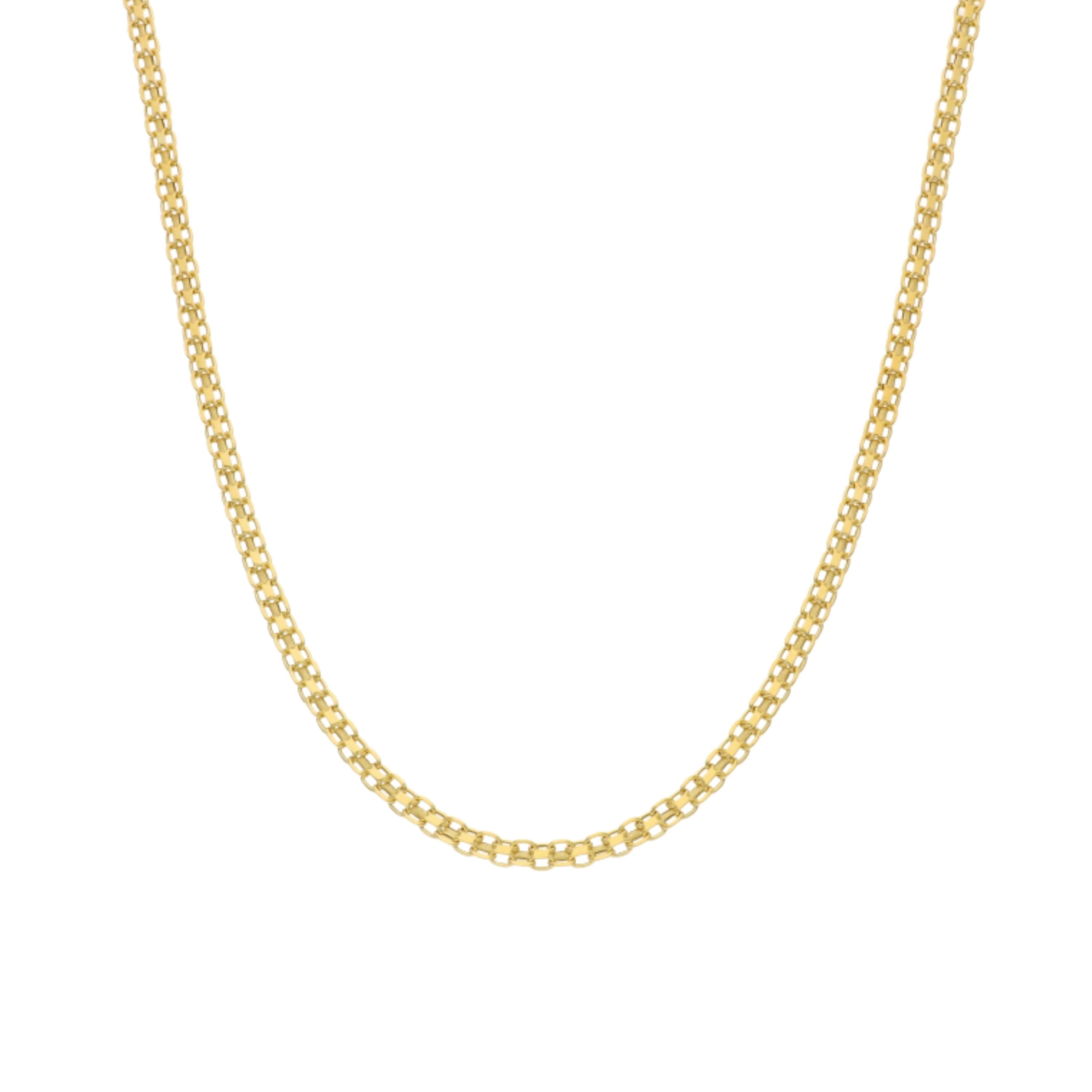 Halskette aus 14 Karat Gelbgold – Halskette aus massivem Gold im Bismarck-Design – Kette aus 14 Karat Gold – Schmale Halskette aus Gold im Bismarck-Design – Geschenk für Damen