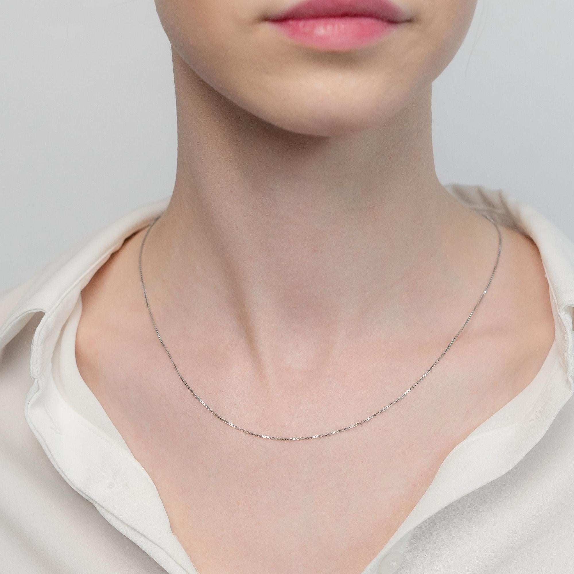 Halskette aus massivem Gold – 14 Karat Goldkette – Dünne Boxkette – Zarte Goldkette – 14 Karat Minimalistische Goldkette