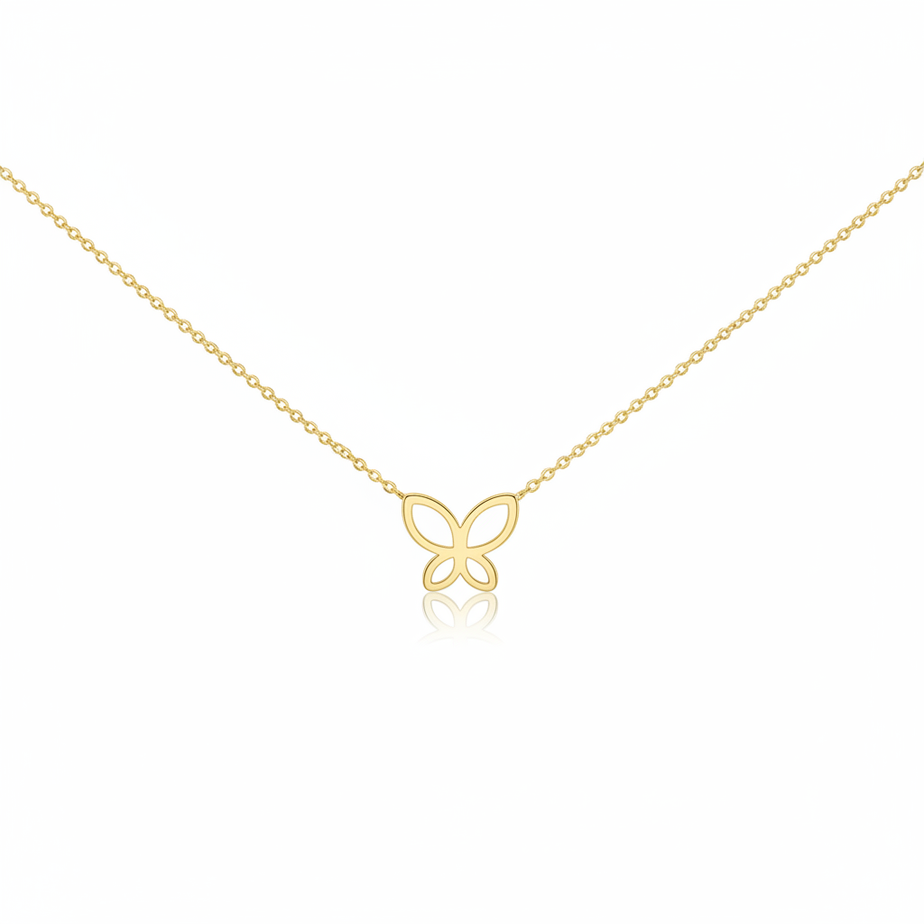 14K Gold Butterfly Necklace