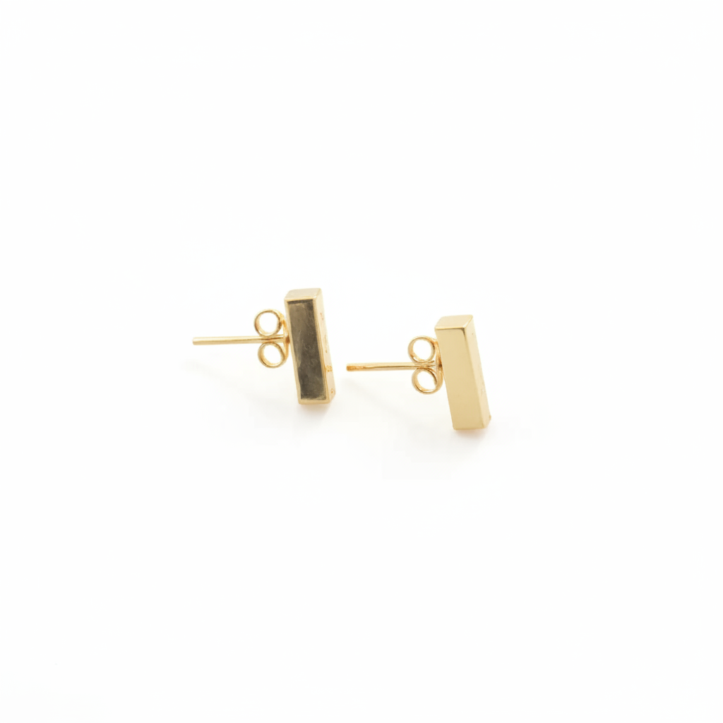 Dainty Bar Earrings In 14k Gold