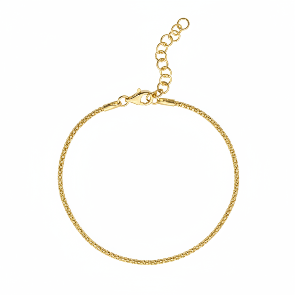 14K Gold Popcorn Chain Bracelet
