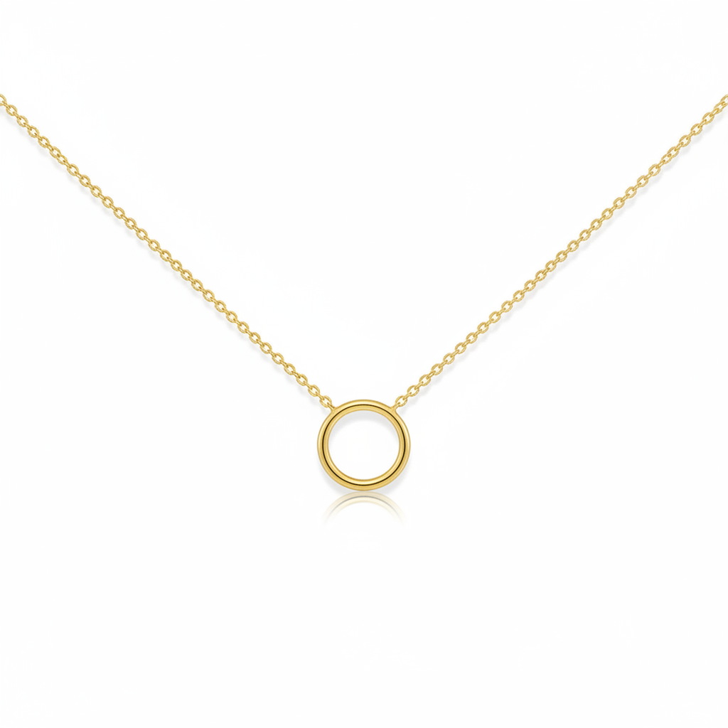 Dainty Circle Necklace In 14k Gold