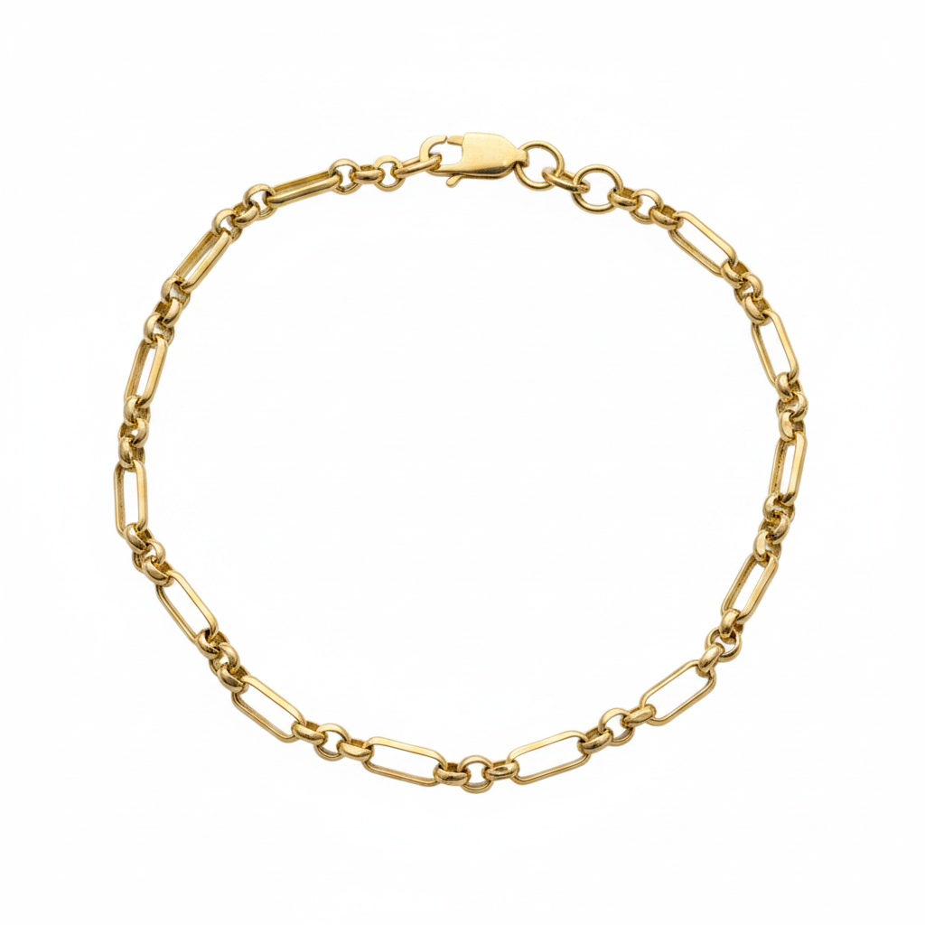 14K Gold Paperclip Chain Bracelet 3.20mm