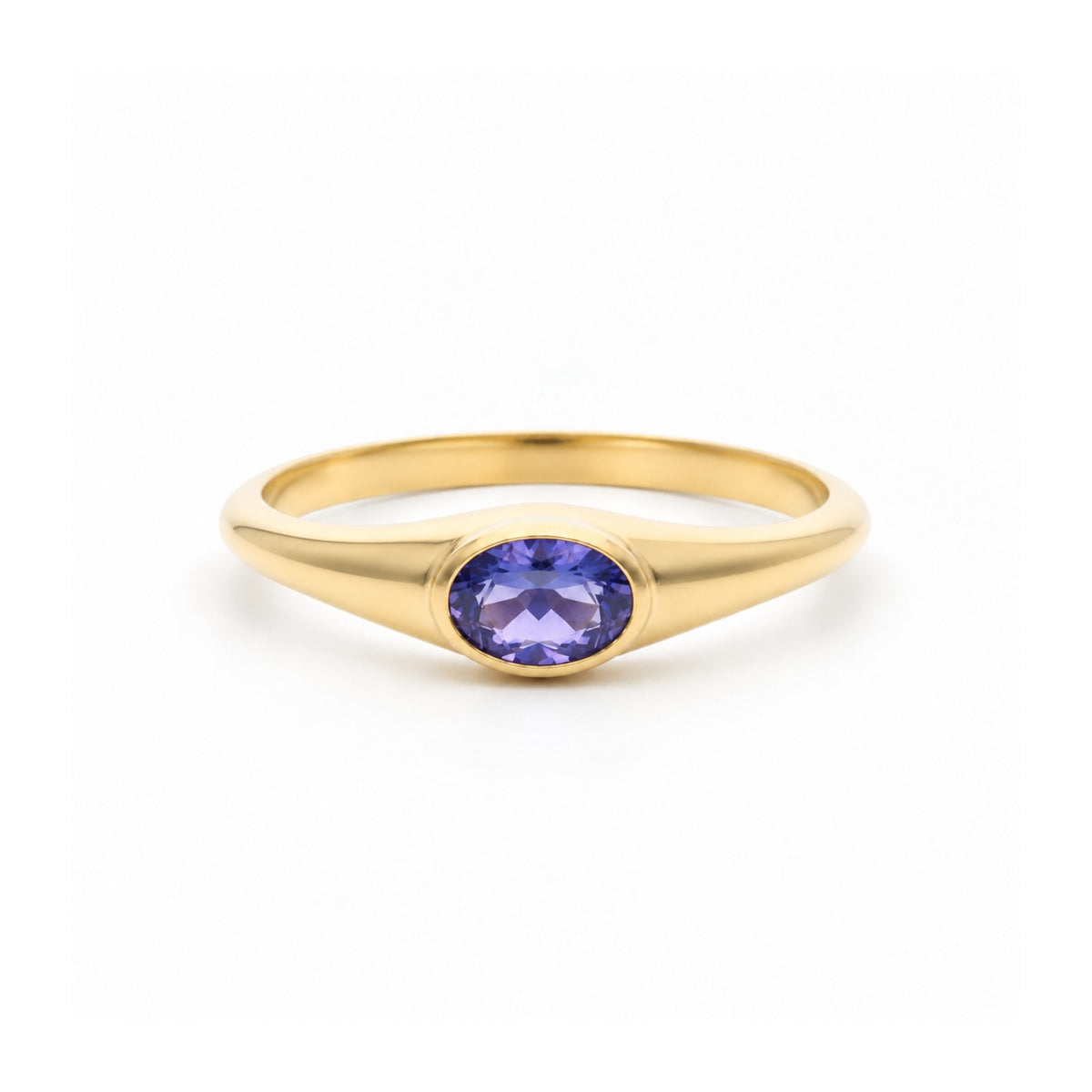 Oval Tanzanite Signet Ring