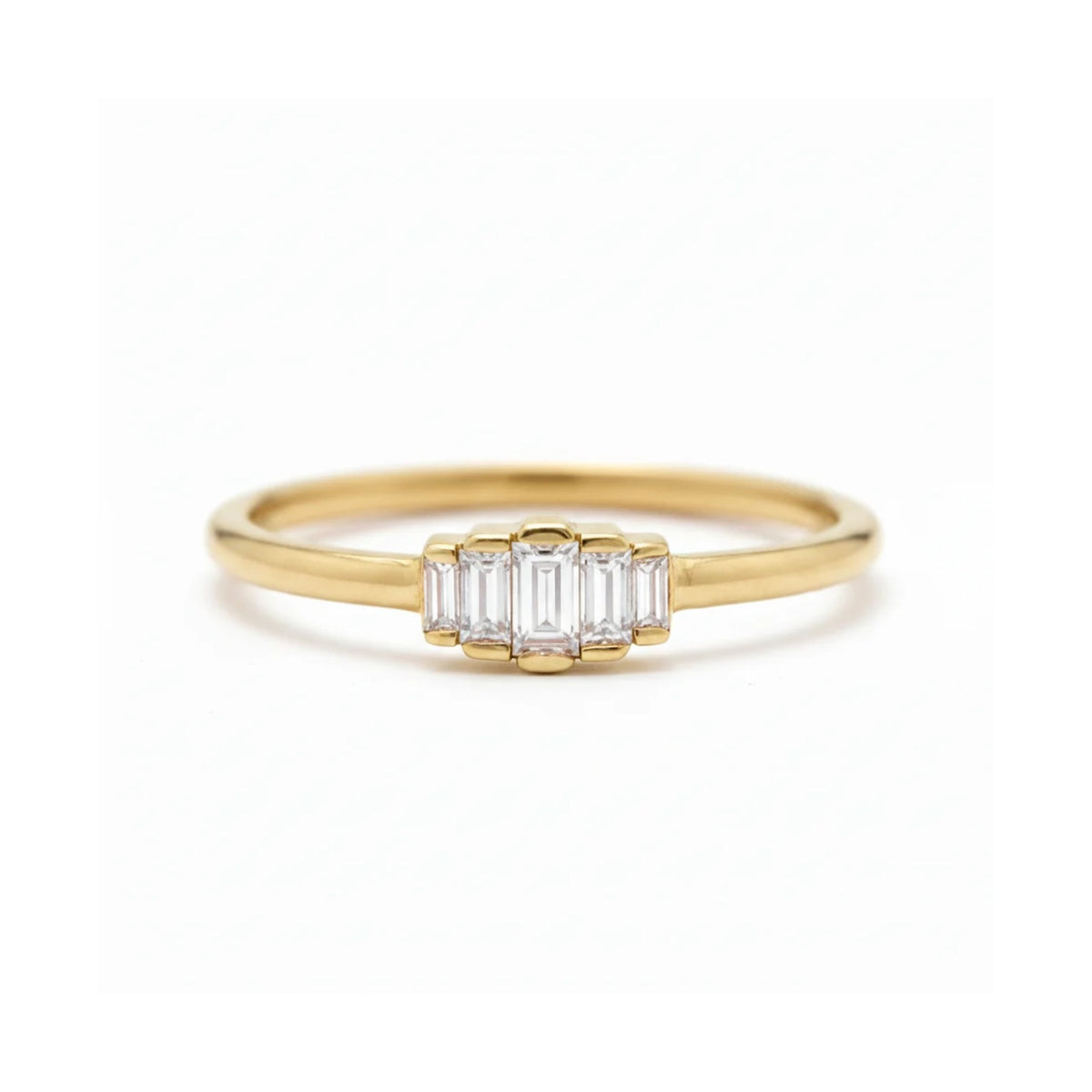 Eternity prsten Art Deco s bagetovými diamanty ze 14karátového zlata
