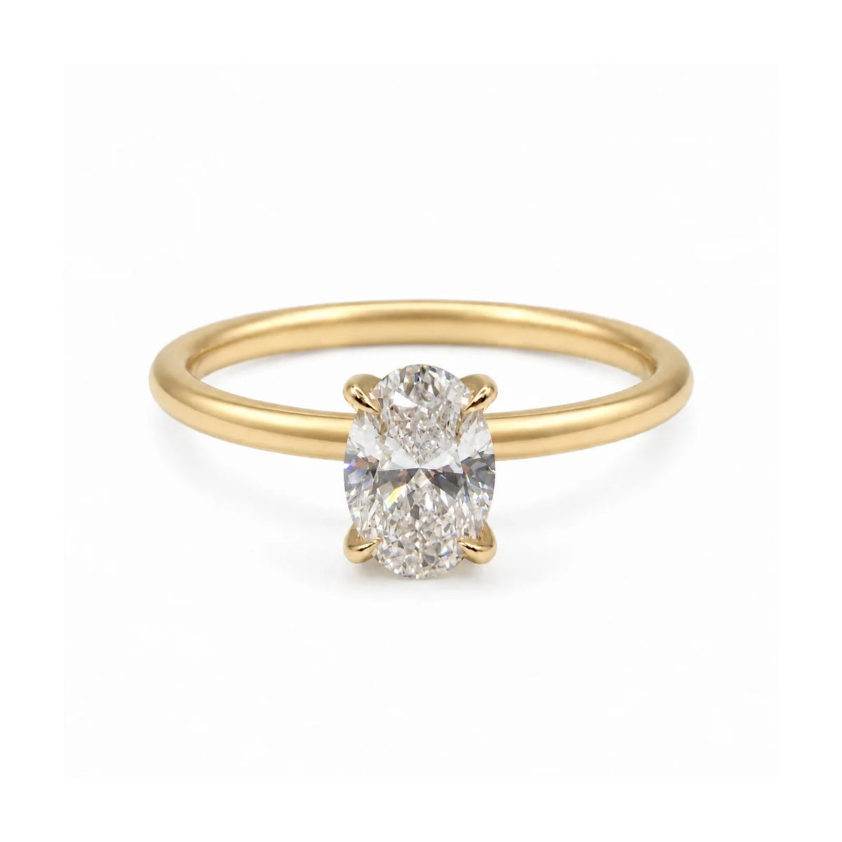 Oval Cut Solitaire Diamond Engagement Ring - Lab Grown