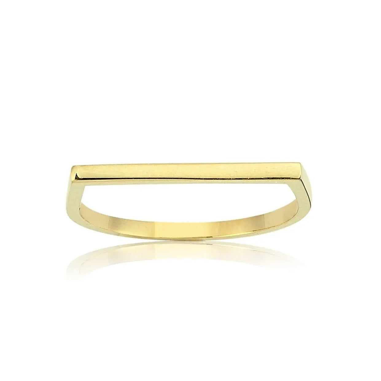 Simple Minimal Solid Gold Bar Ring Orizzo fine jewelry