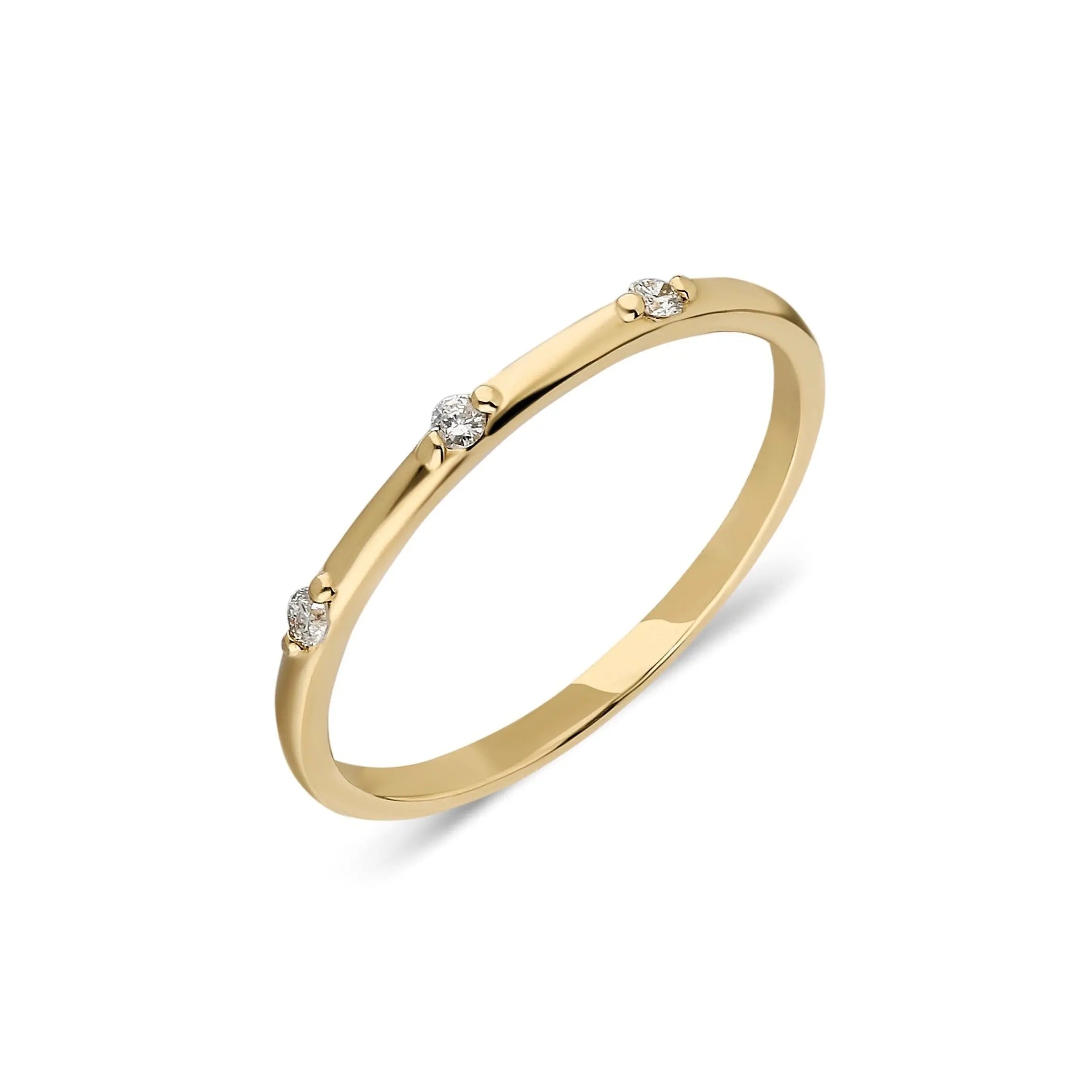 Dainty Tria Diamond Ring , Dainty Diamond Ring , Tria Ring , Diamond Ring , Promise Ring , Dainty Engagement Ring, Stack Gold Ring