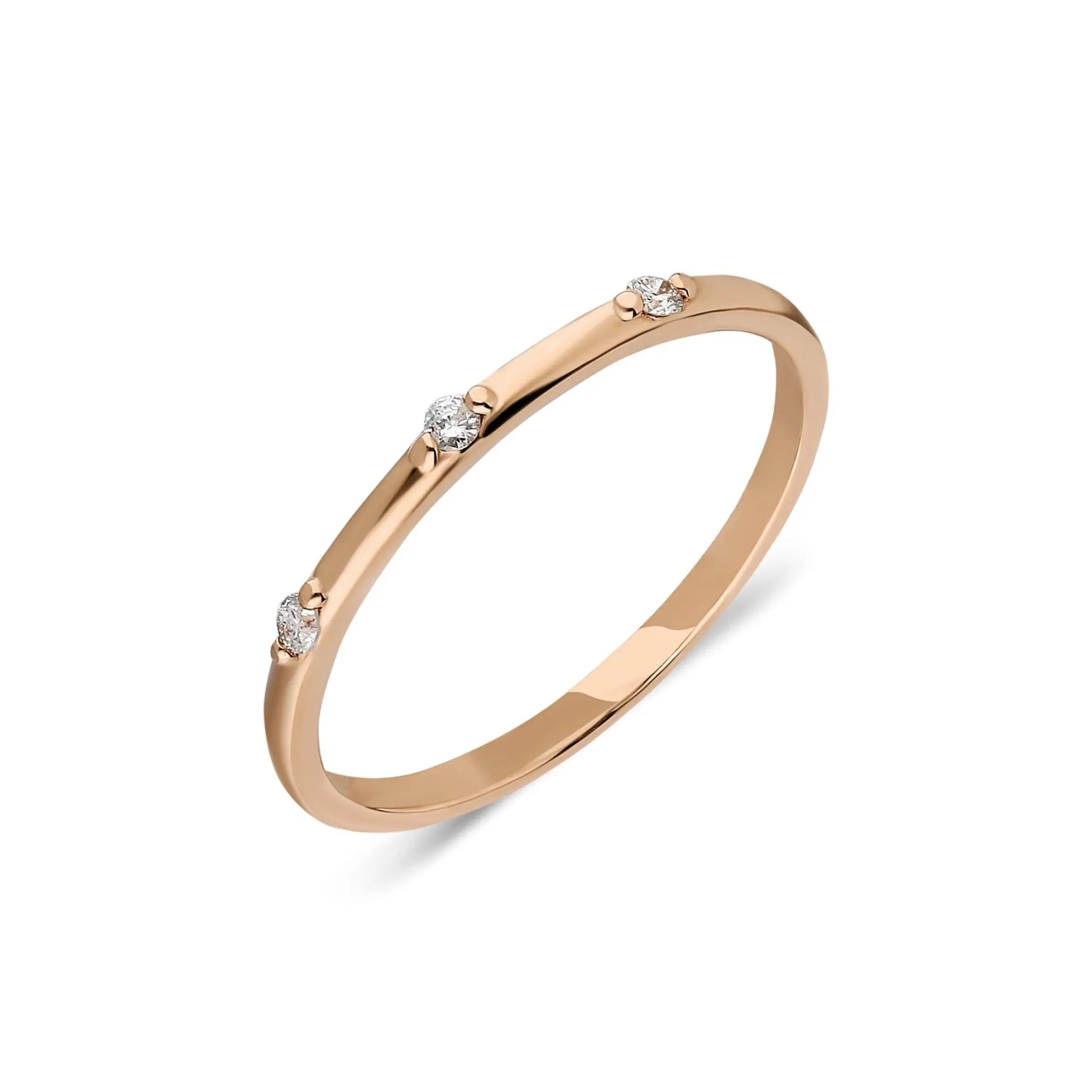 Dainty Tria Diamond Ring , Dainty Diamond Ring , Tria Ring , Diamond Ring , Promise Ring , Dainty Engagement Ring, Stack Gold Ring