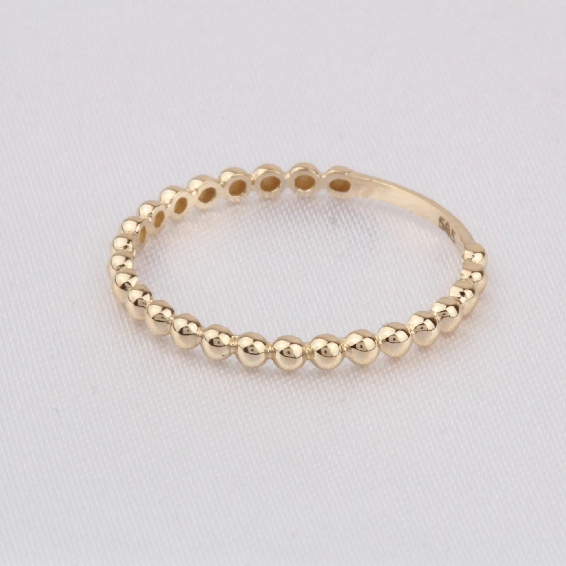 Solid Gold Dot Ring , Gold Beaded Ring , Dot Ring , Solid Gold Ring , Stackable Gold Ring , Stack Ring