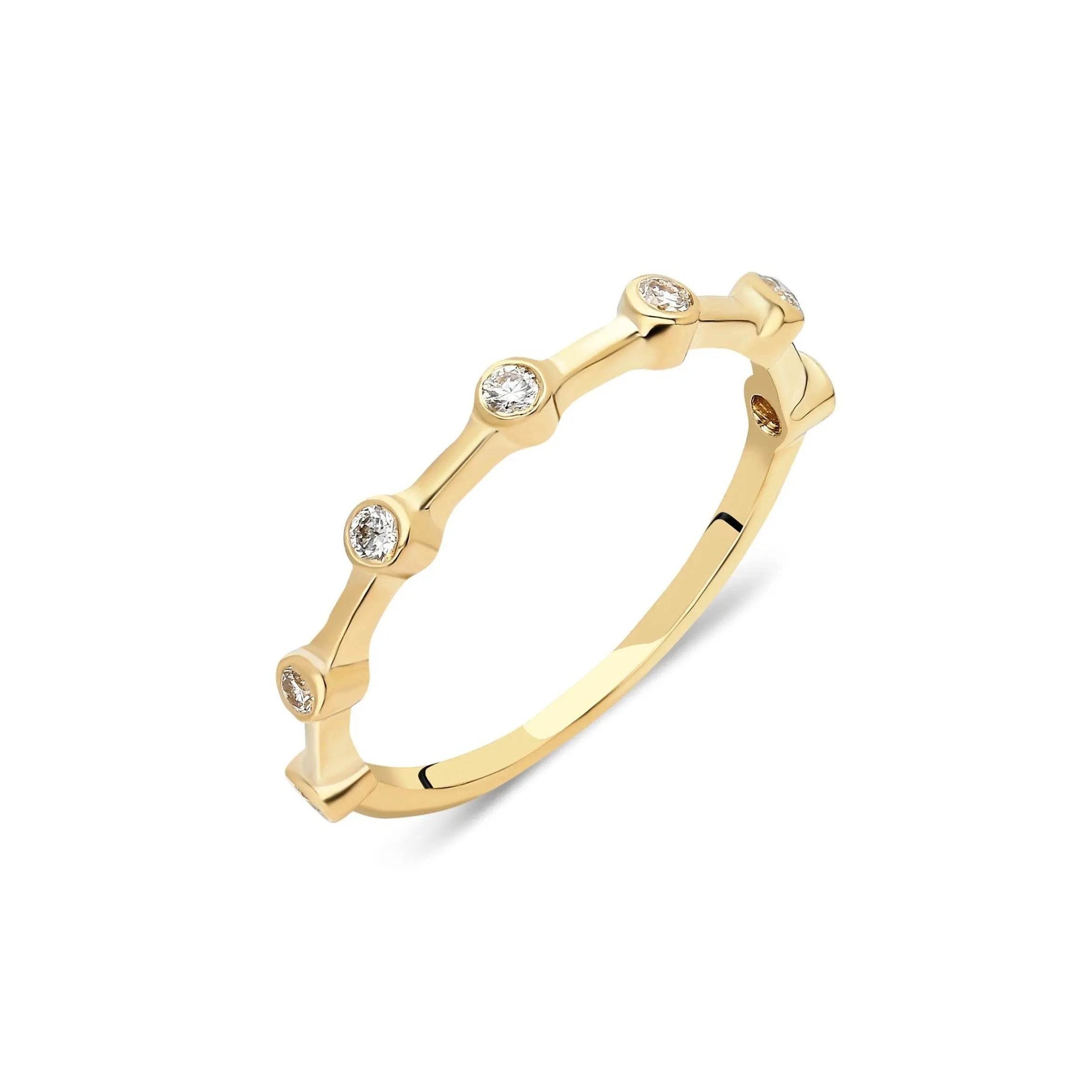 Bezel Diamond Stacking Ring , Bezel Diamond Band , Half Tour Diamond Ring , Thin Eternity Band , Dainty Ring , Delicate Ring