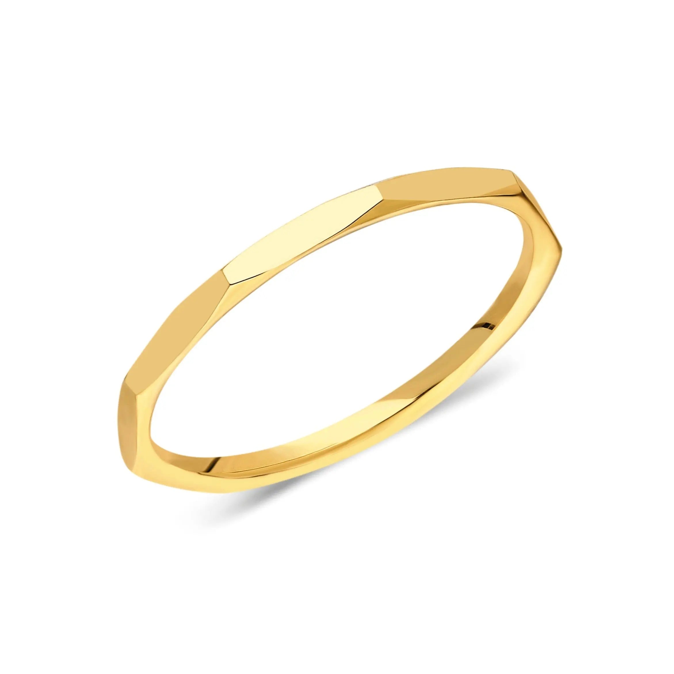 Minimal Hexagon Gold Ring , Tiny Gold Ring , Stackable Gold Ring , Hexagon Stacking Ring , Cool Gift For Her , Stackable Hexagon Ring