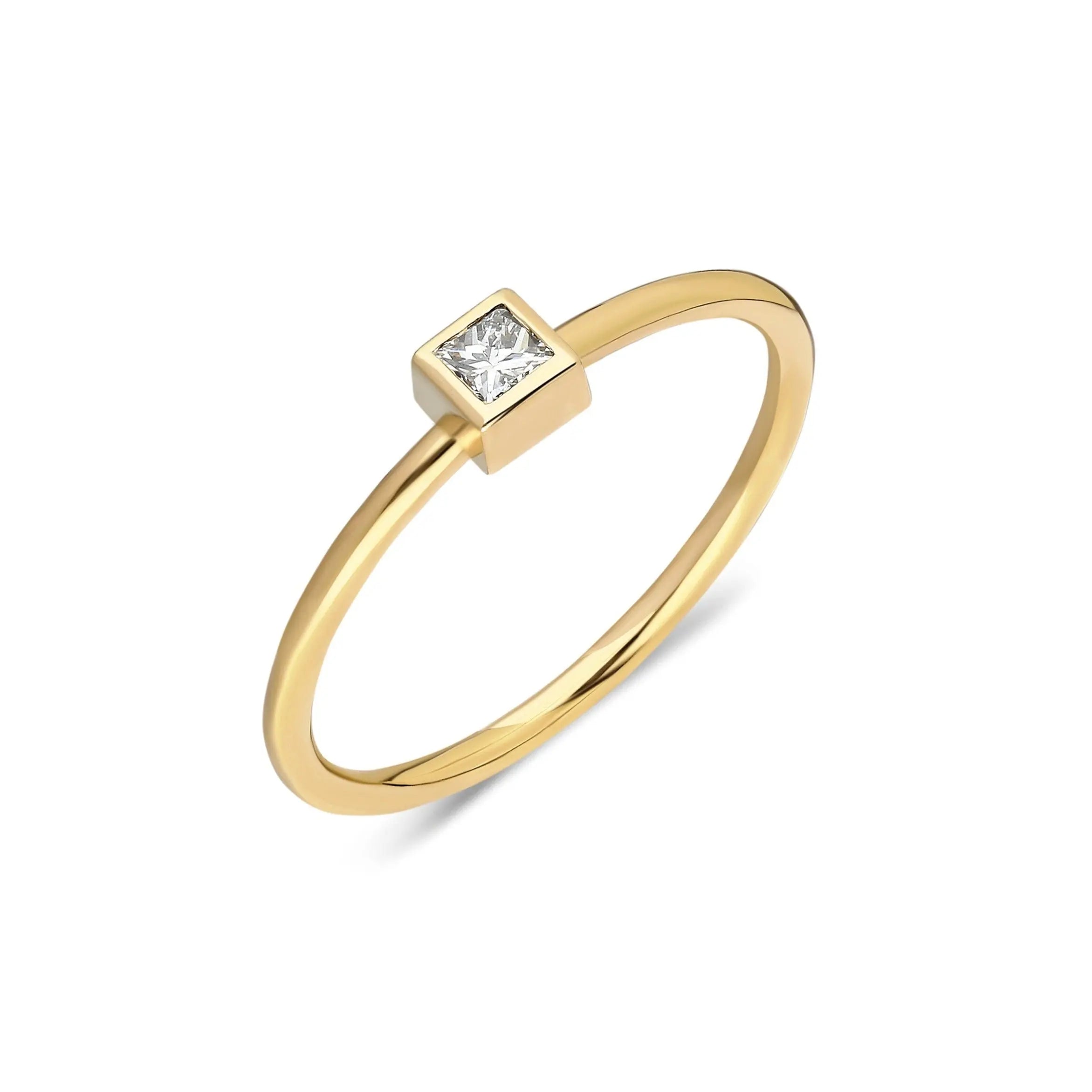 Princess Diamond Engagement Ring In A Bezel Setting Orizzo fine jewelry