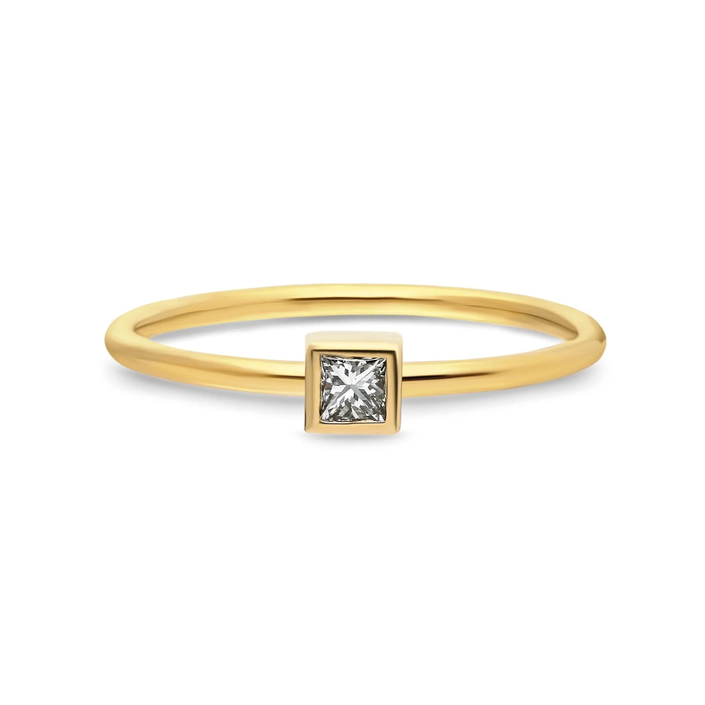 Princess Diamond Engagement Ring In A Bezel Setting Orizzo fine jewelry