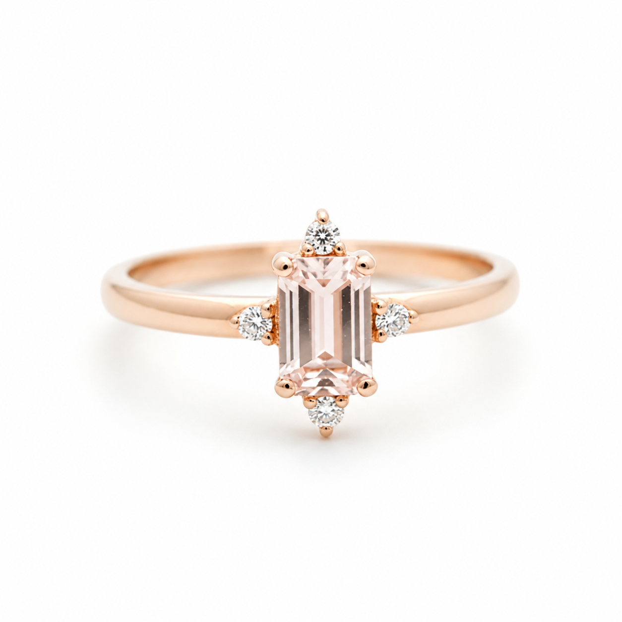 Art Deco Morganite Engagement Ring with Diamonds