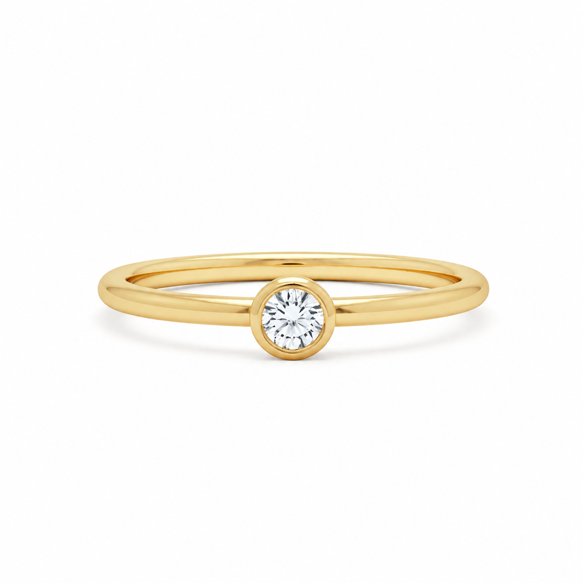 Bezel Set Solitaire Diamond Ring
