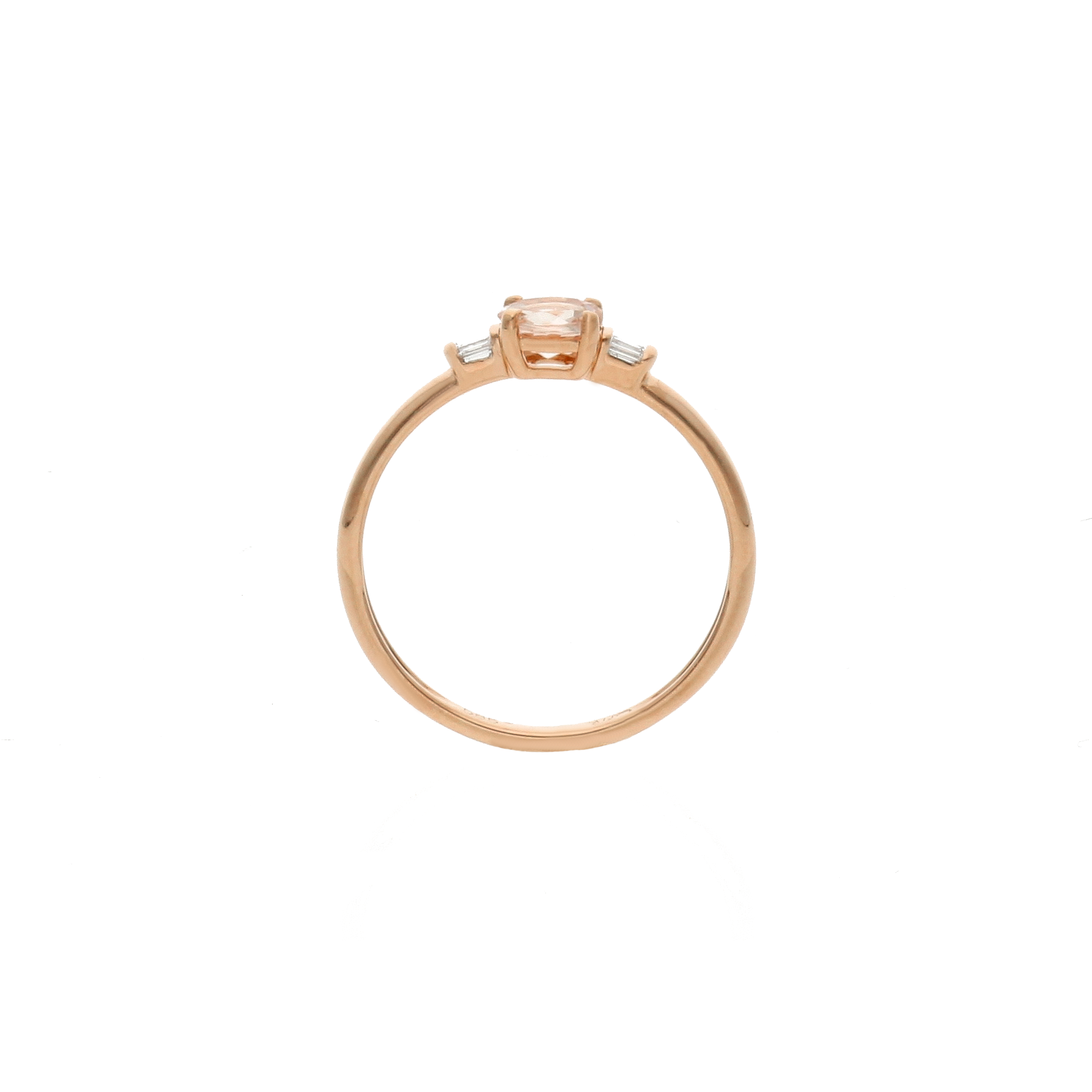 Morganite Ring with Baguette Diamonds