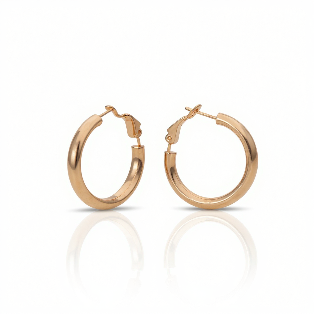 Rose Gold Hoop Earrings In 14k Gold