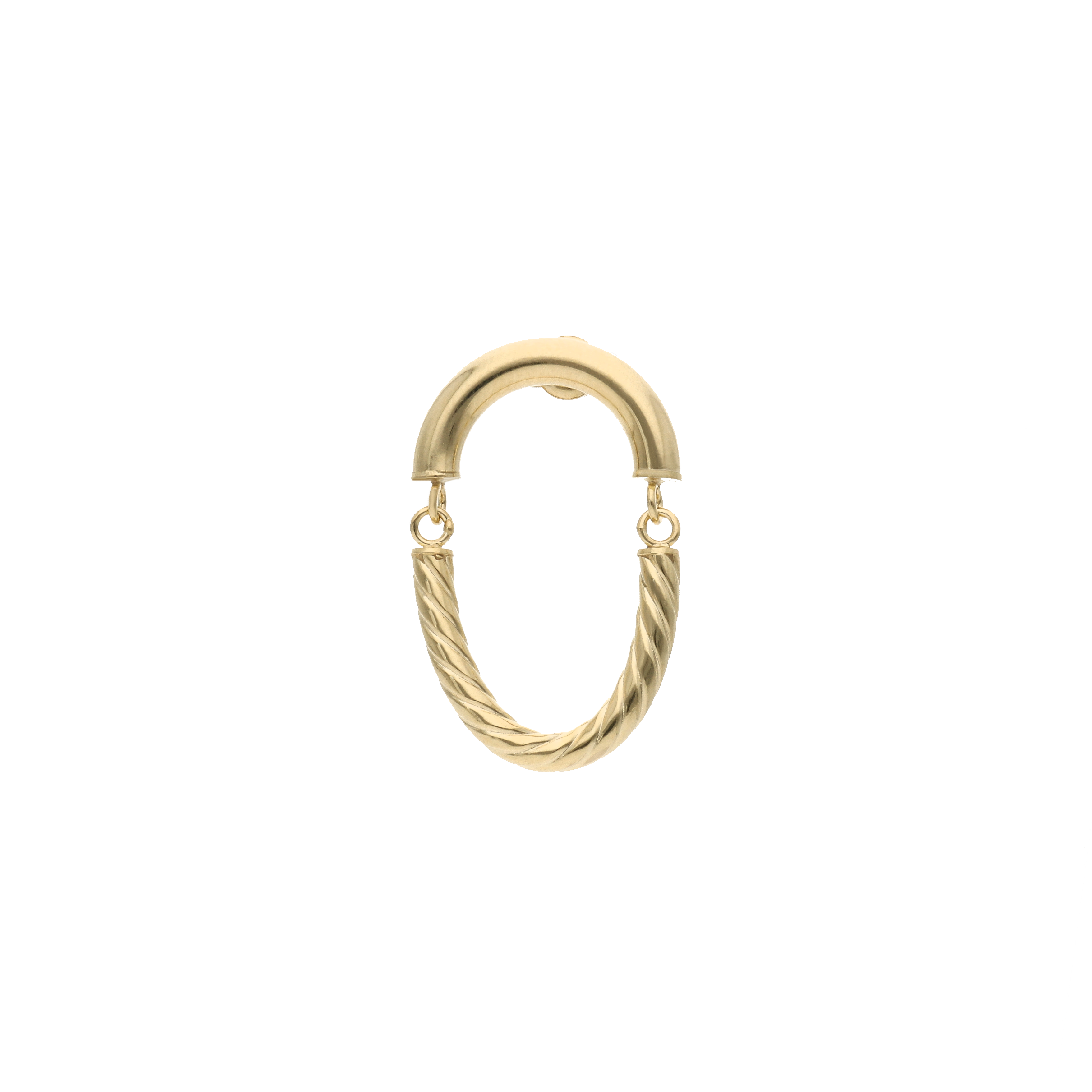 Linked Oval Hoop Earrings In 14k Gold - Twist