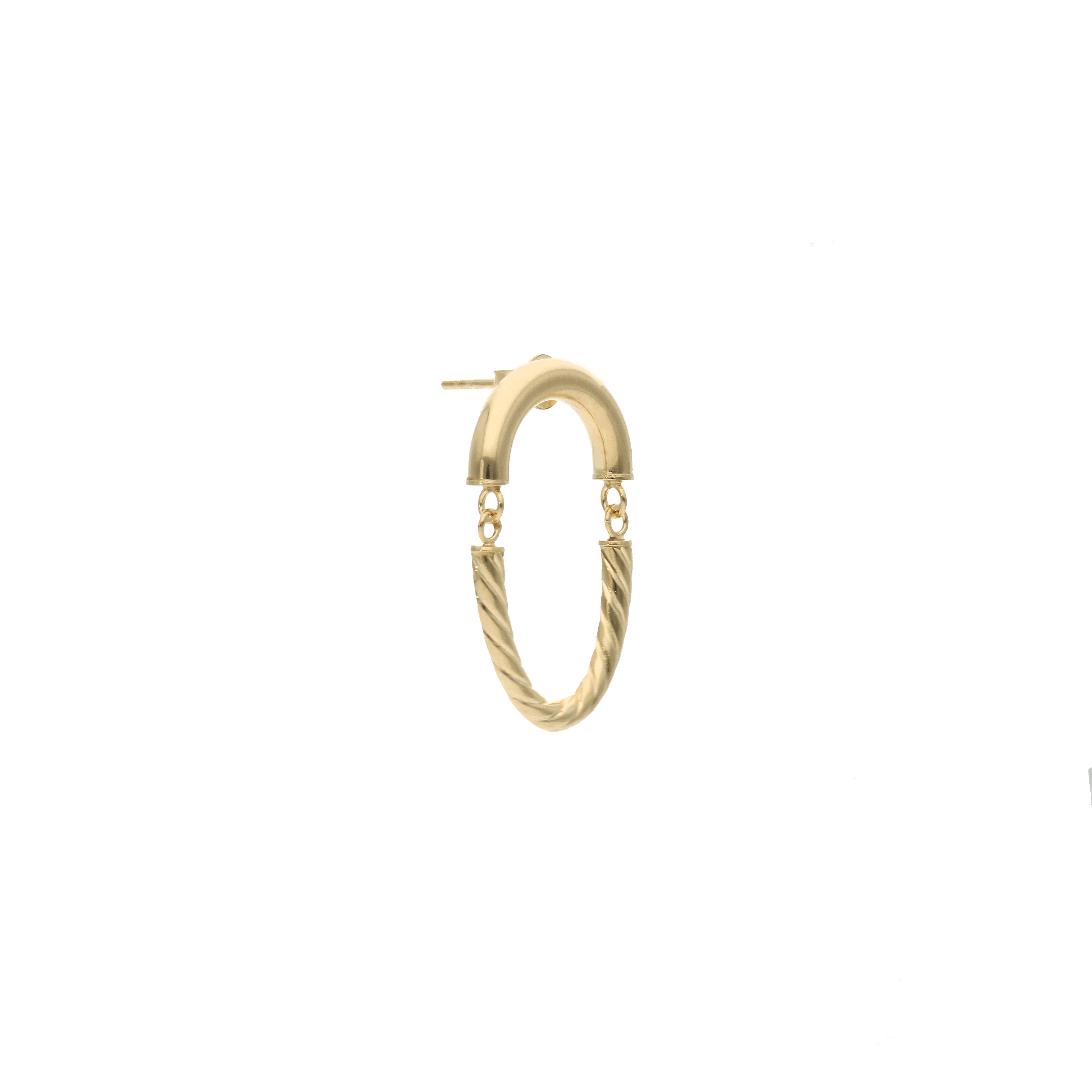 Linked Oval Hoop Earrings In 14k Gold - Twist