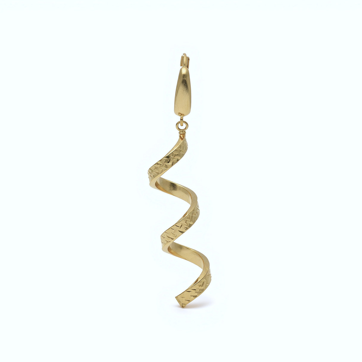 Textured Spiral Drop 14k Gold Earrings