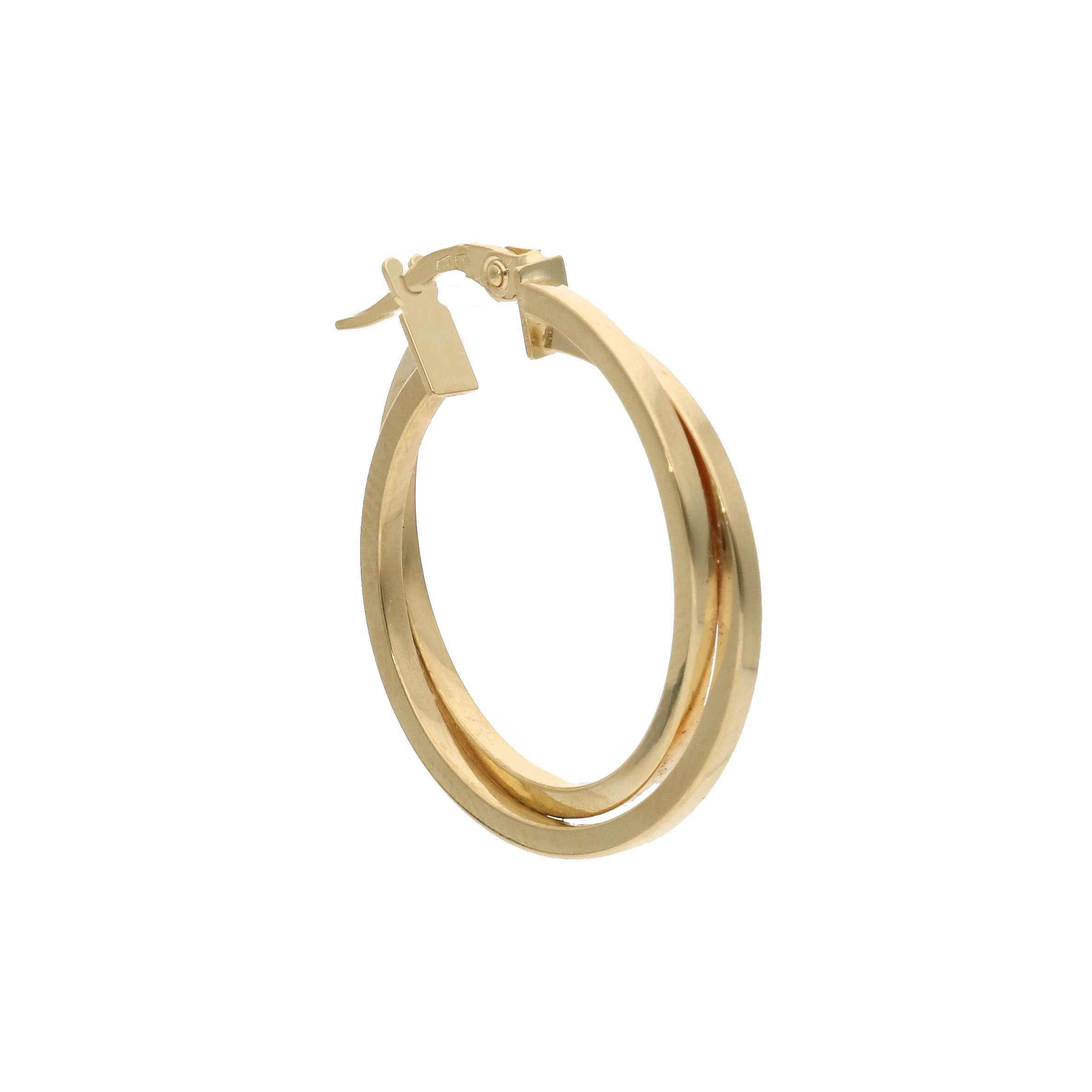 Gedrehte Doppel-Creolen aus 14 Karat Gold