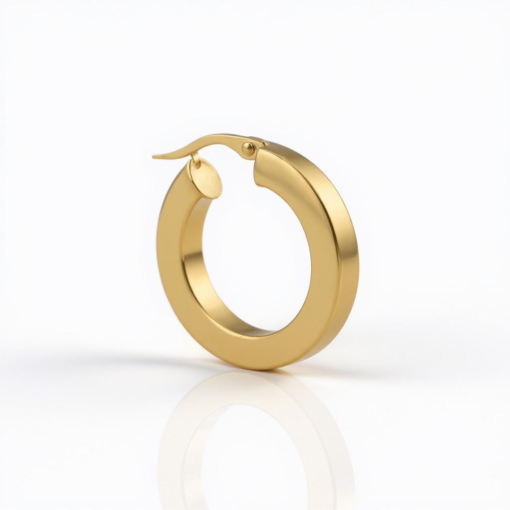 Bolt Hoop Earrings In 14K Gold