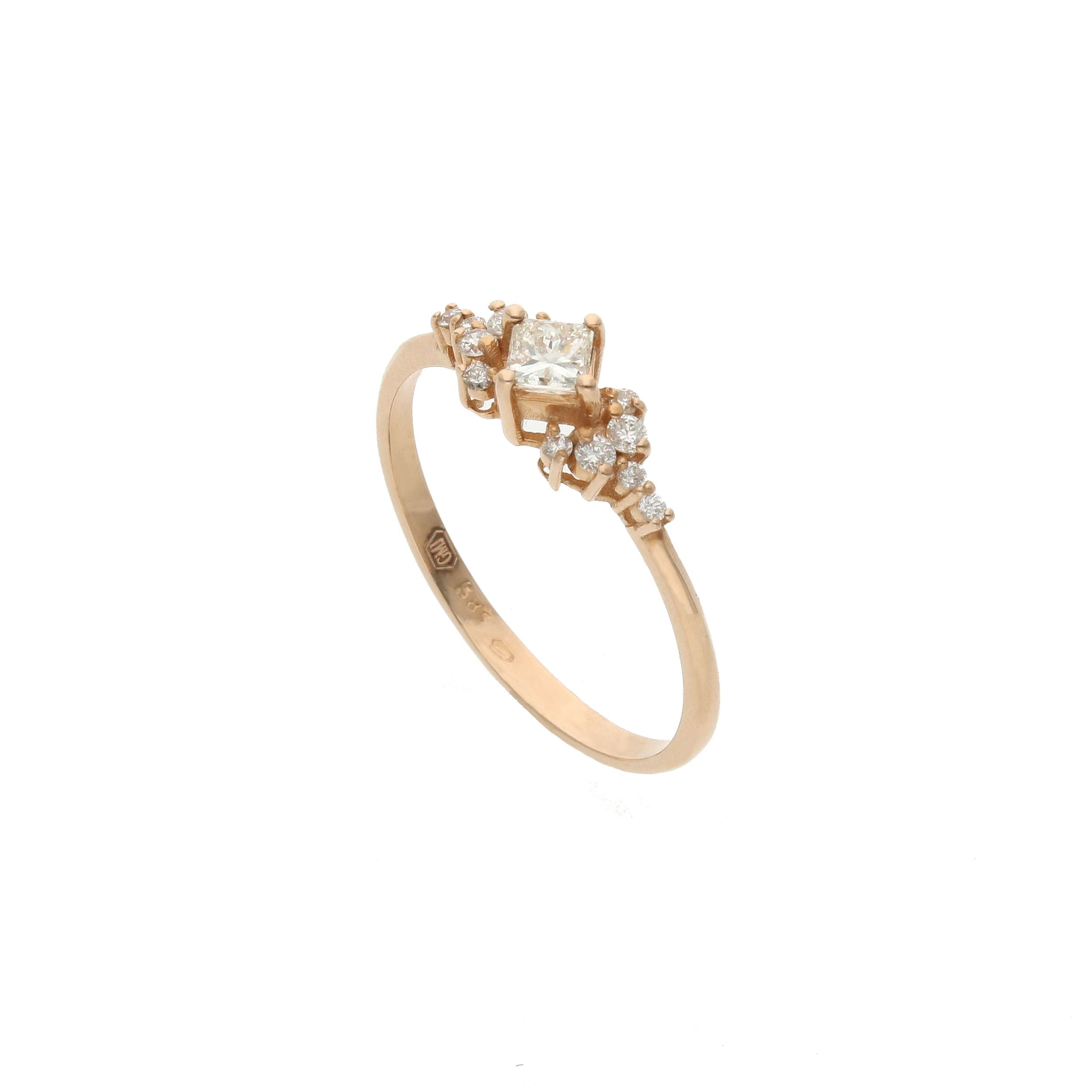 Princess Cut Diamond Cluster Ring