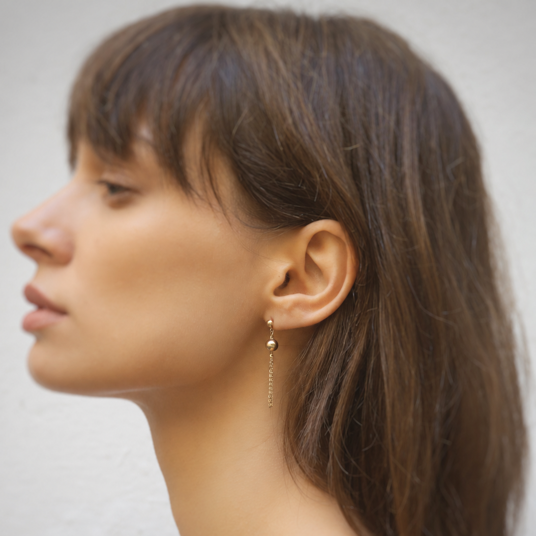 Double Bead Drop Earrings