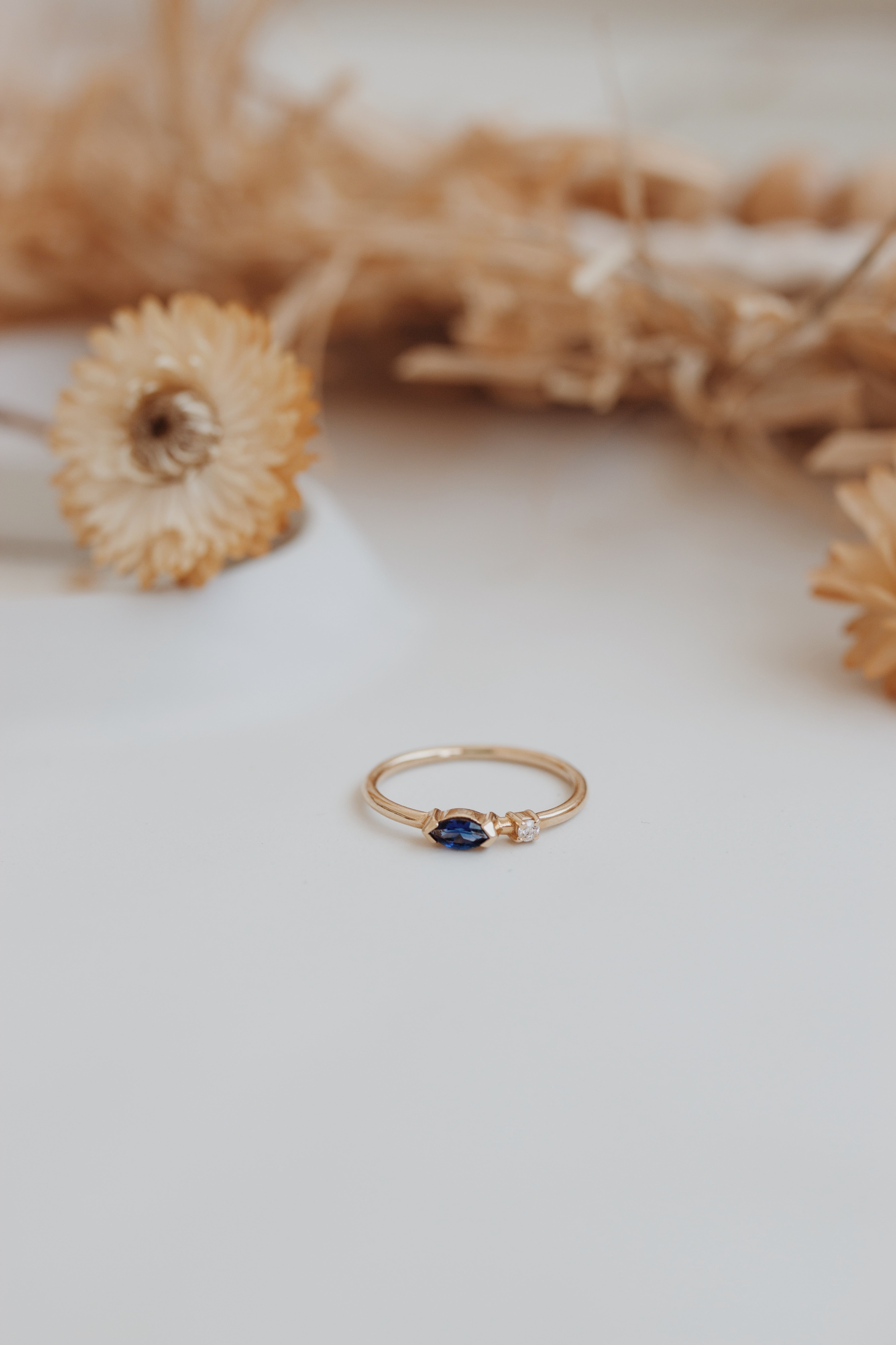 Sapphire and Diamond Double Stone Ring Orizzo fine jewelry