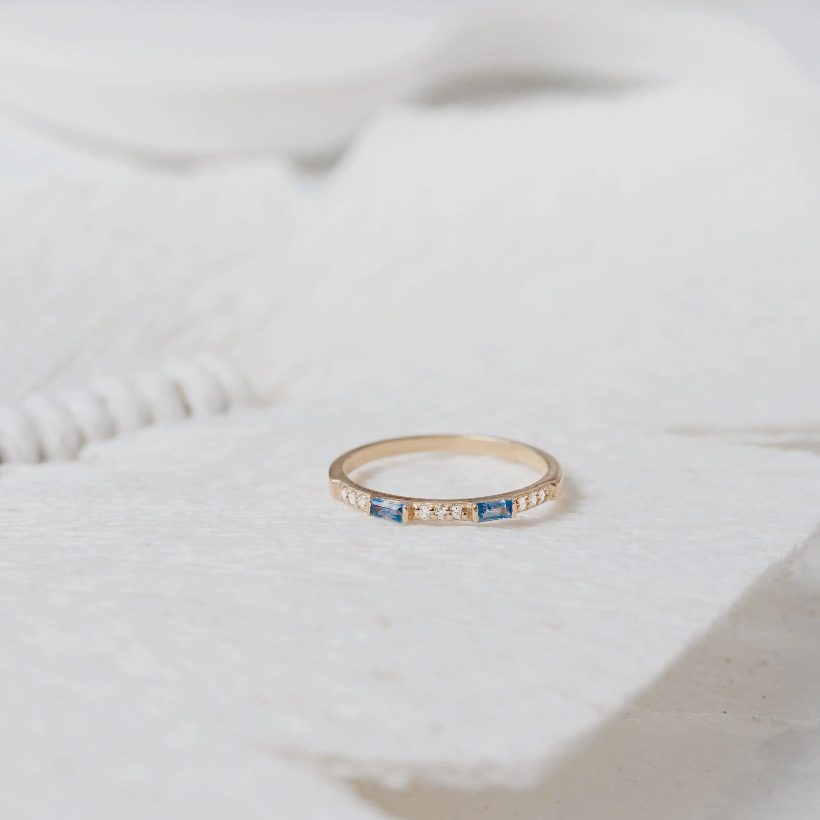 Baguette Sapphire Eternity Ring With Diamonds Orizzo fine jewelry