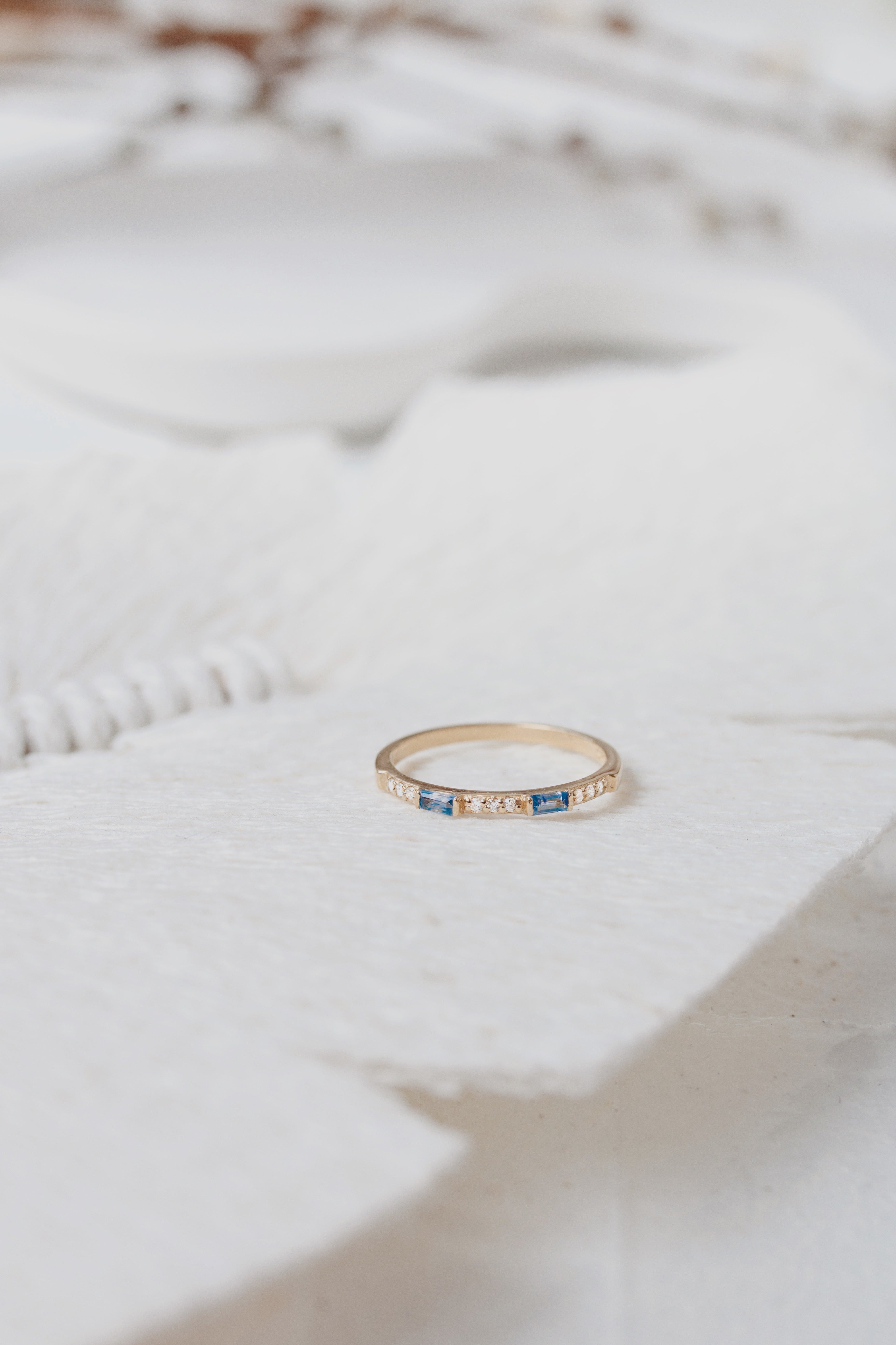 Baguette Sapphire Eternity Ring With Diamonds Orizzo fine jewelry