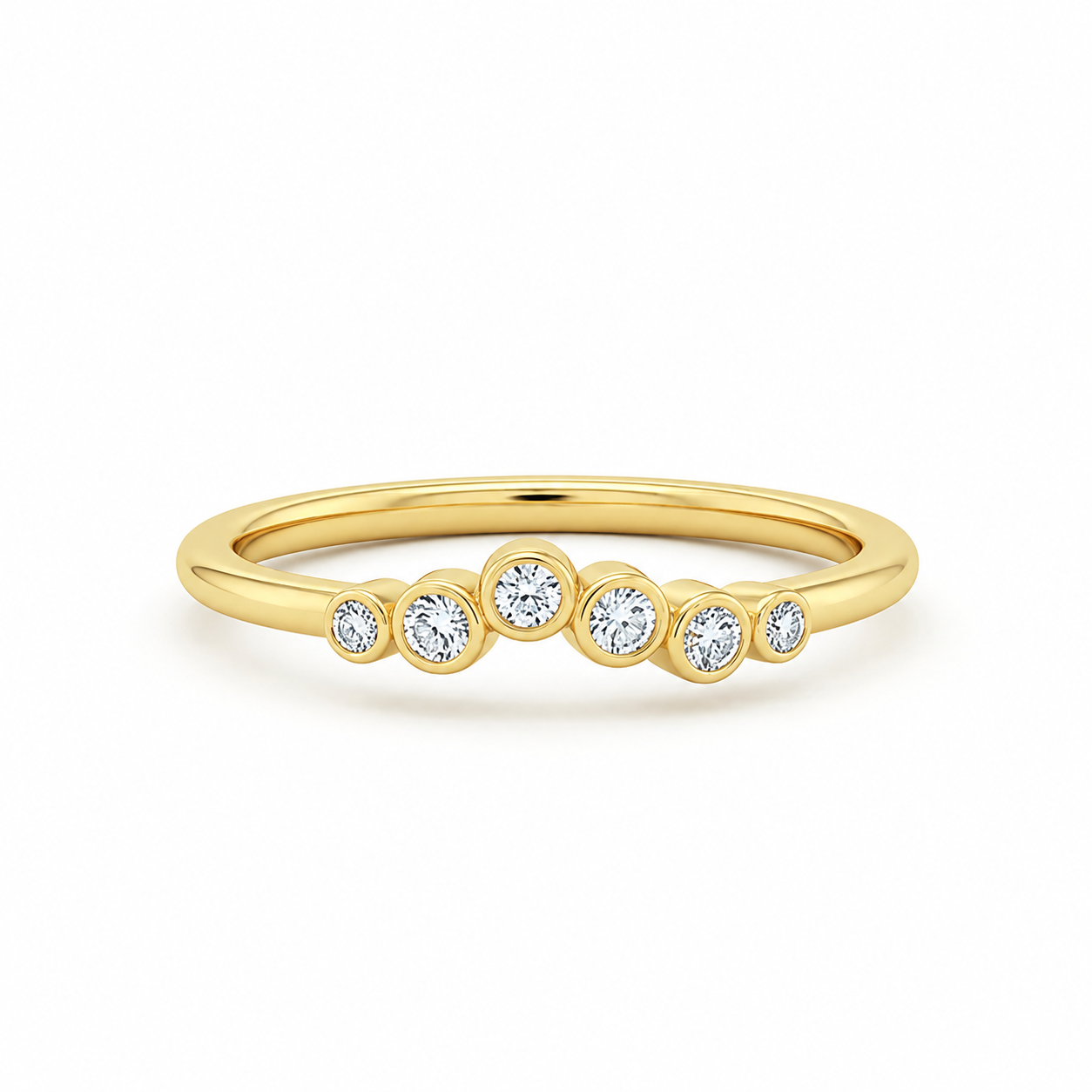 Bezel Diamond Cluster Ring