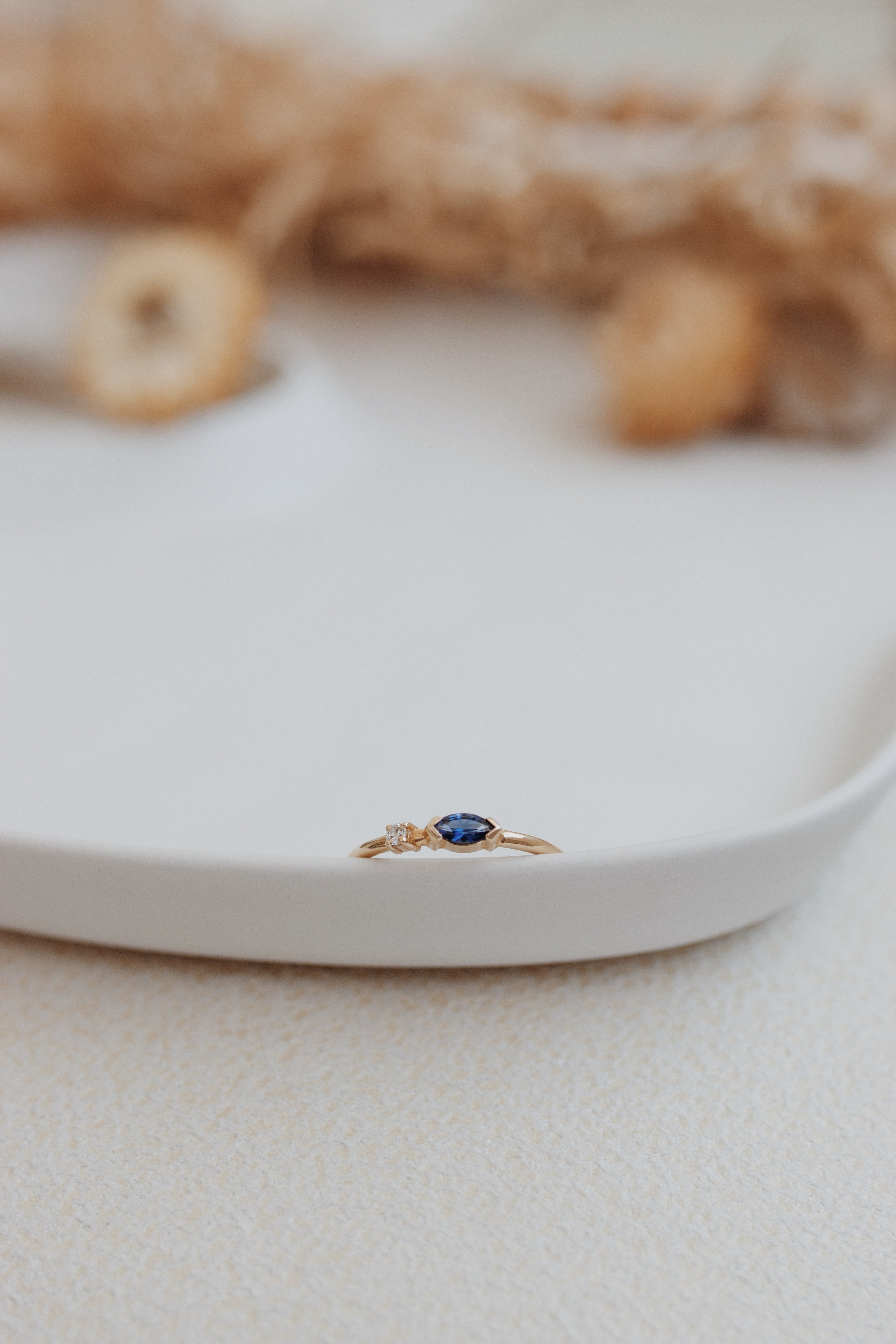 Sapphire and Diamond Double Stone Ring Orizzo fine jewelry