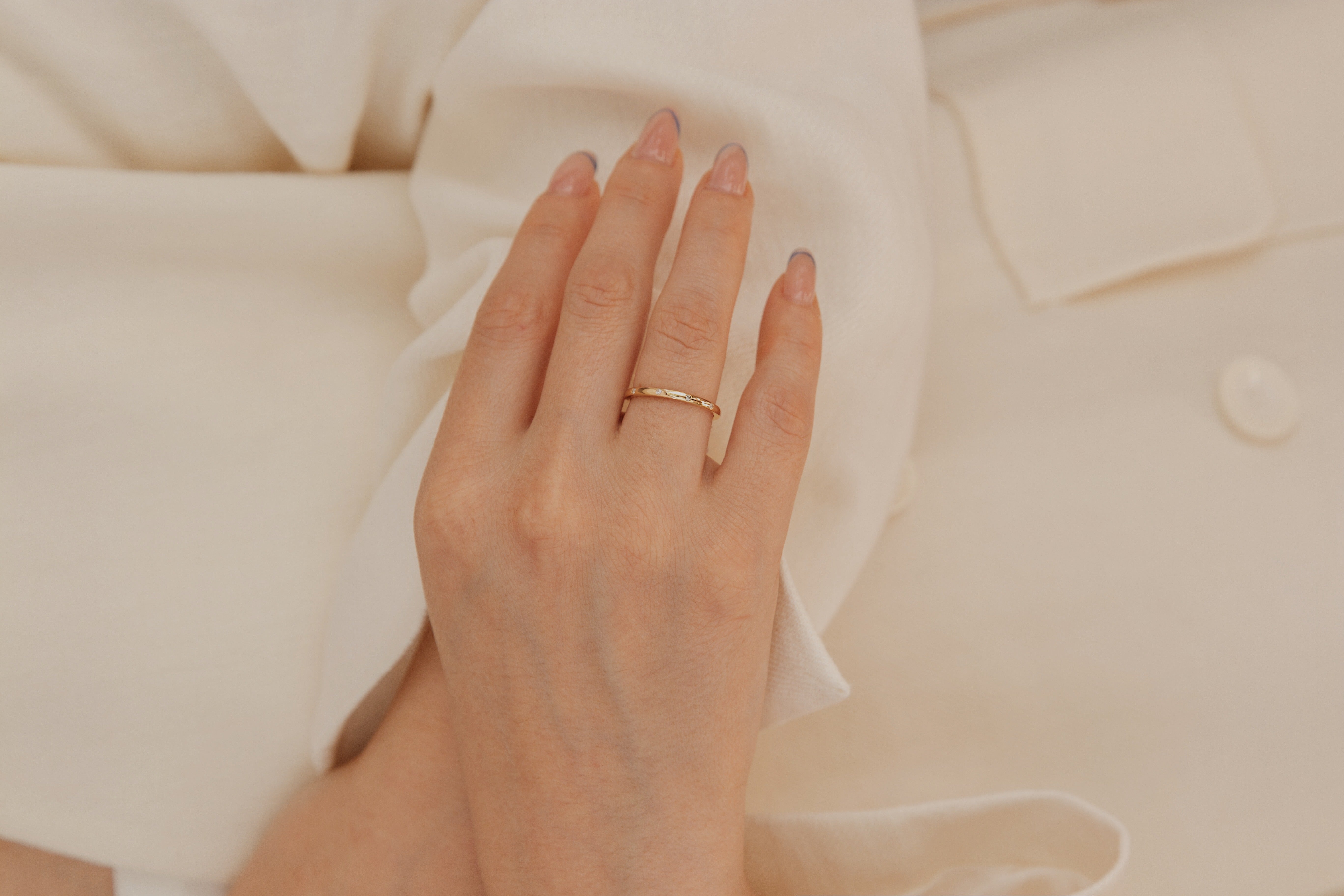 Flush Set Diamond Wedding Band Orizzo fine jewelry