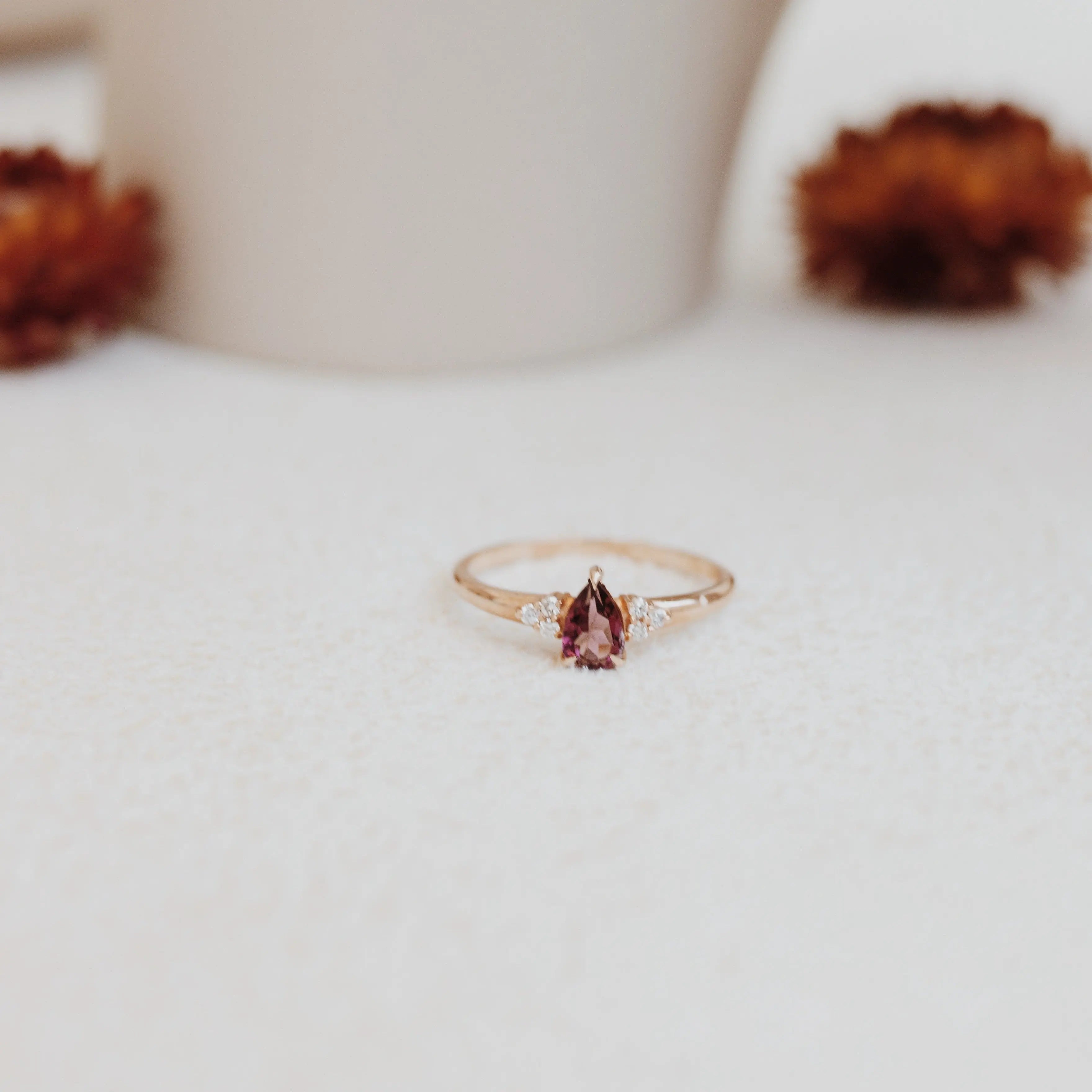 Pink Tourmaline Engagement Ring With Diamond Orizzo fine jewelry