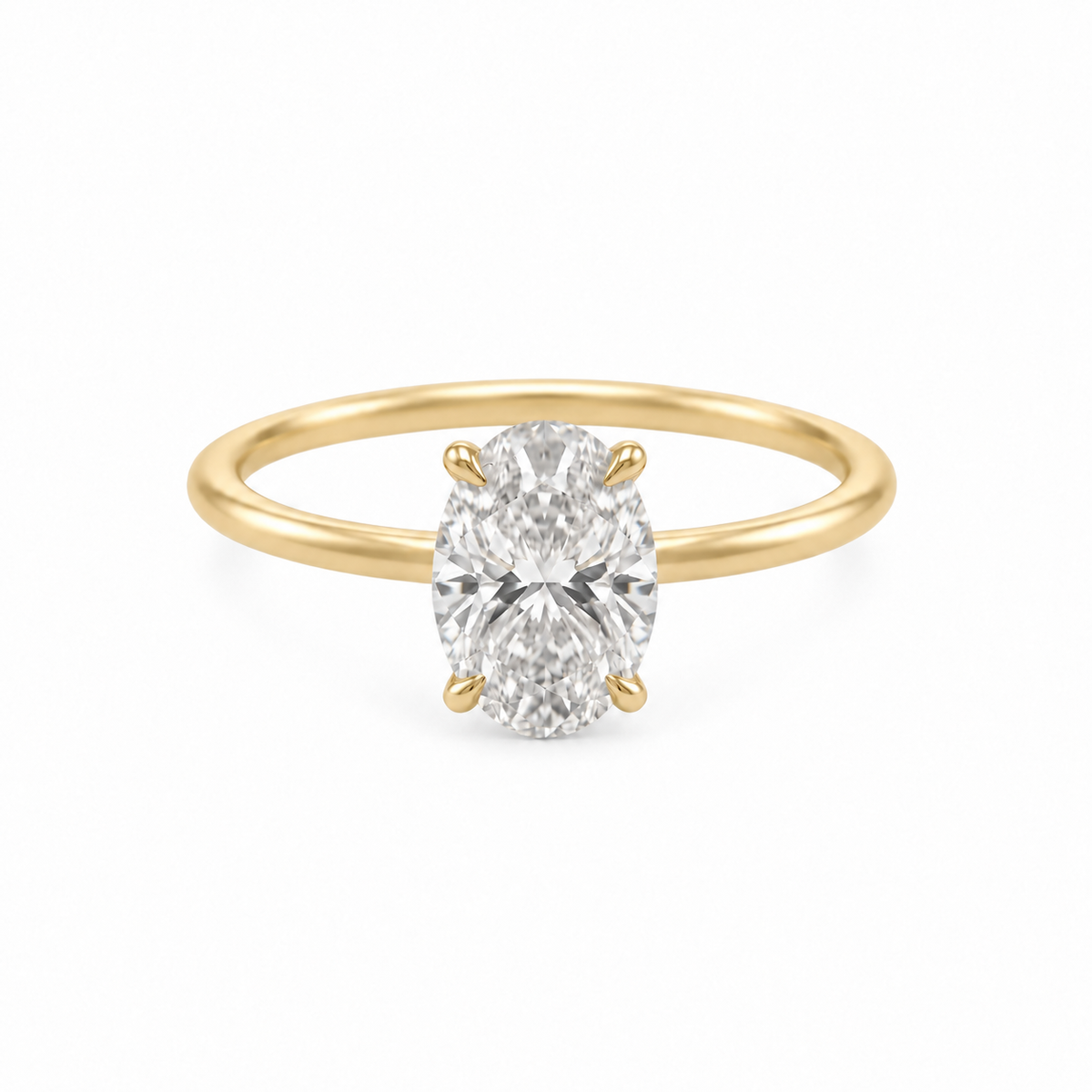 Oval Cut Solitaire Diamond Engagement Ring - Lab Grown