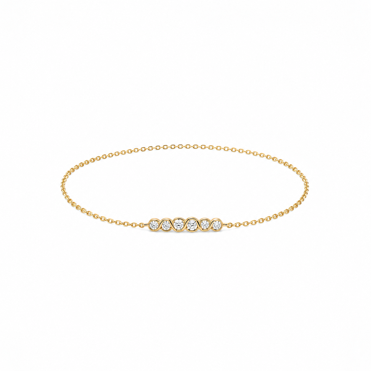 Twisted Bezel Diamond Bracelet
