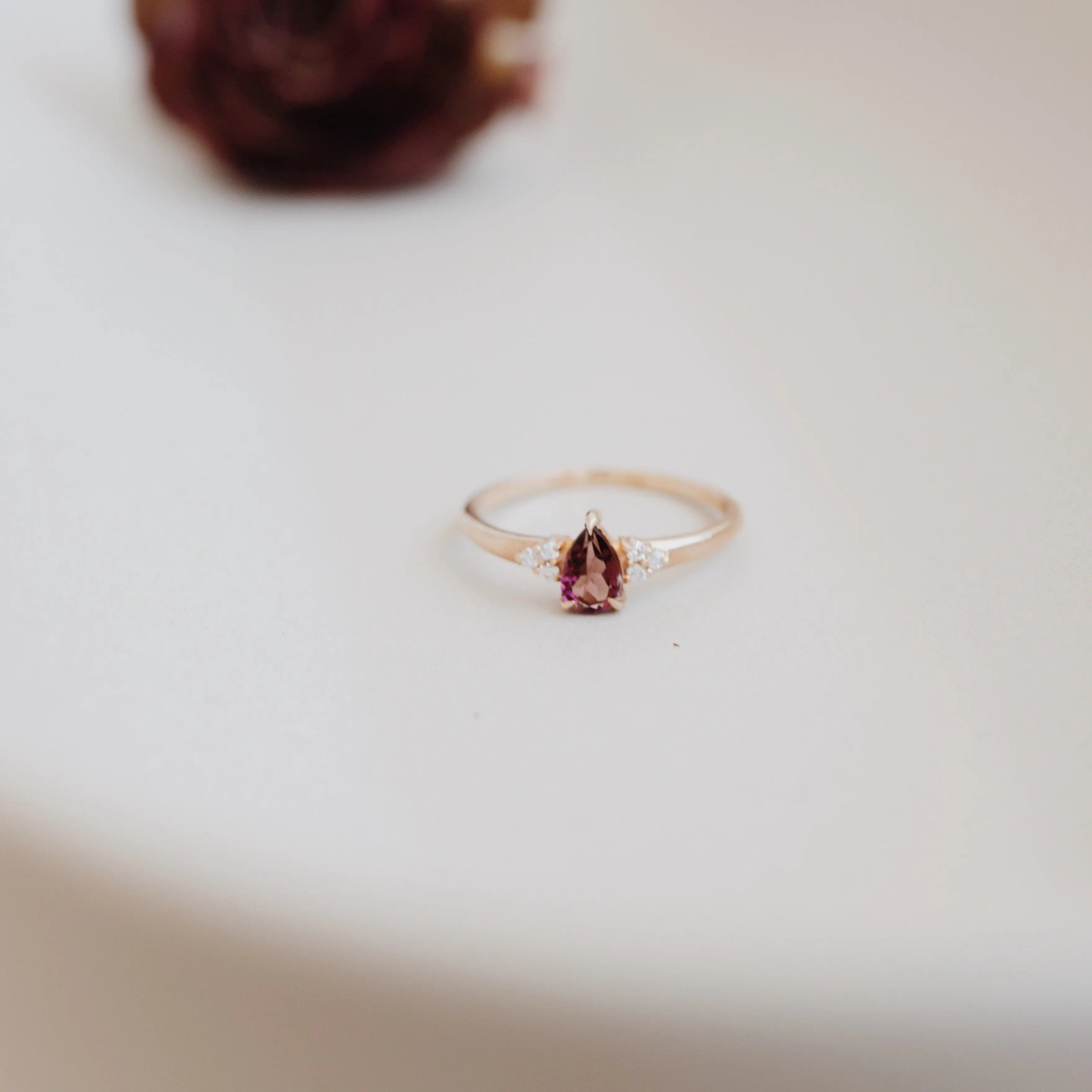 Pink Tourmaline Engagement Ring With Diamond Orizzo fine jewelry