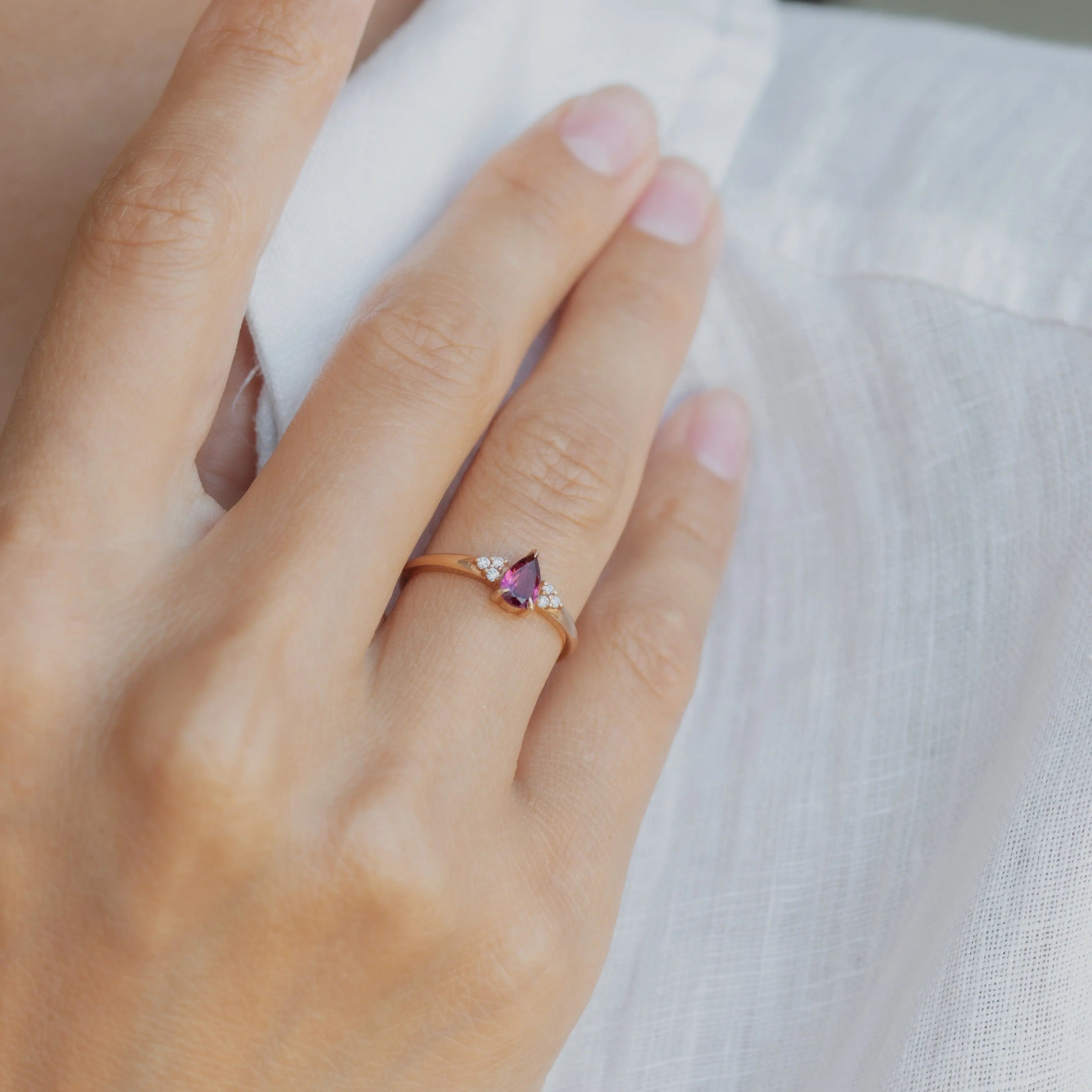 Pink Tourmaline Engagement Ring With Diamond Orizzo fine jewelry