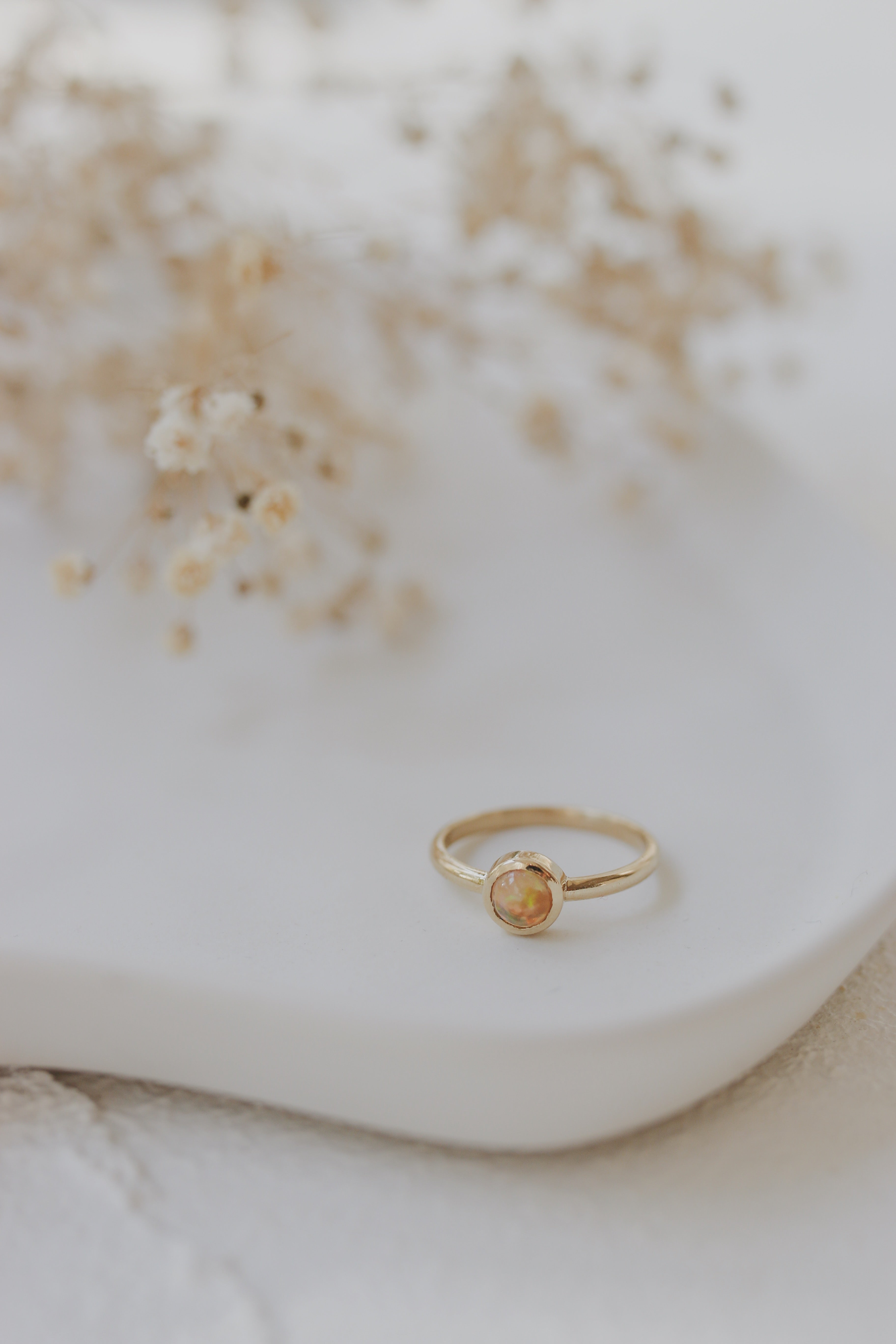 Bezel Set Solitaire Opal Ring Orizzo fine jewelry