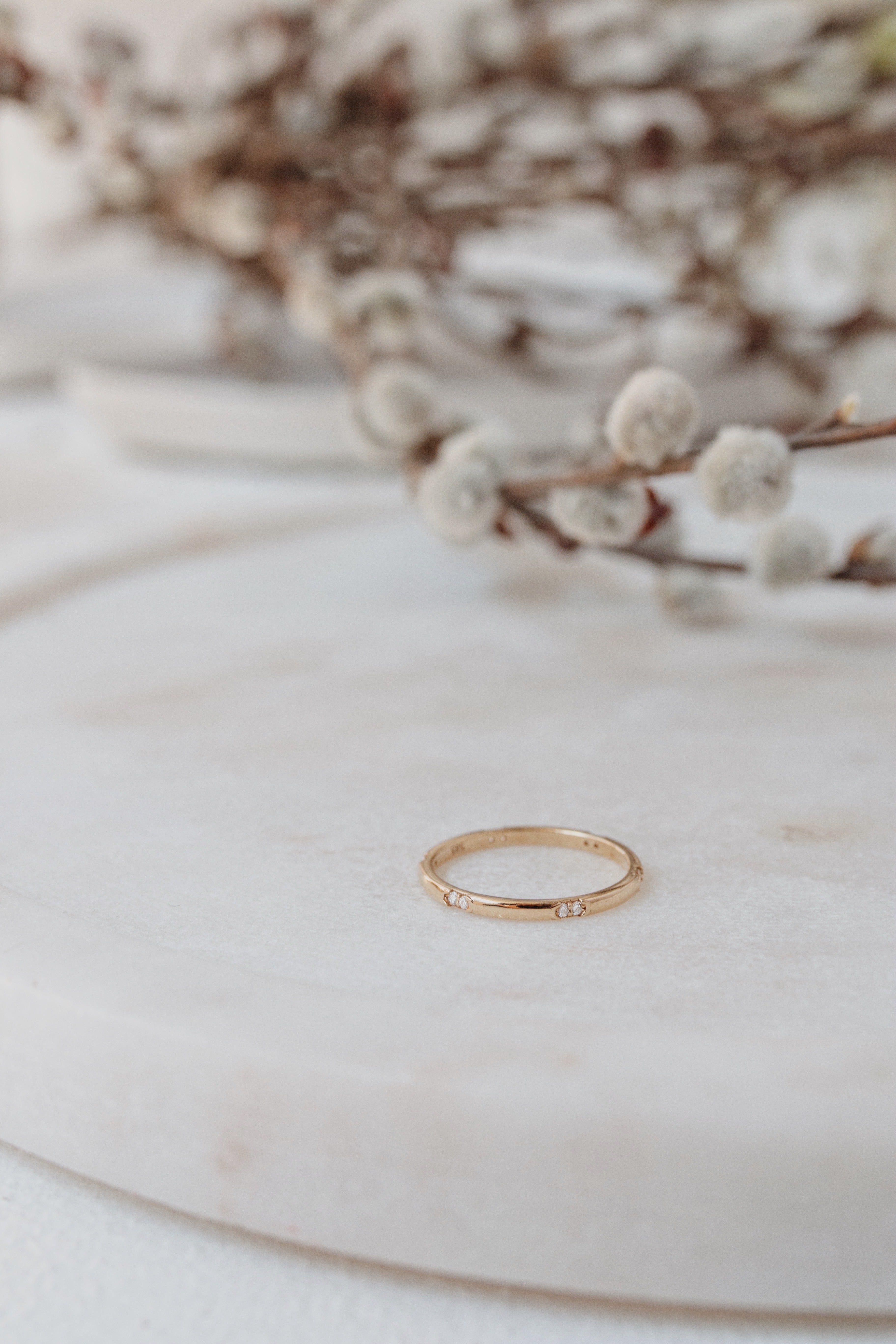 Duo Diamond Wedding Band In 14k Gold Orizzo fine jewelry