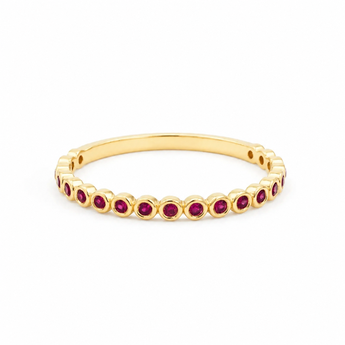 Bezel Set Ruby Stacking Ring