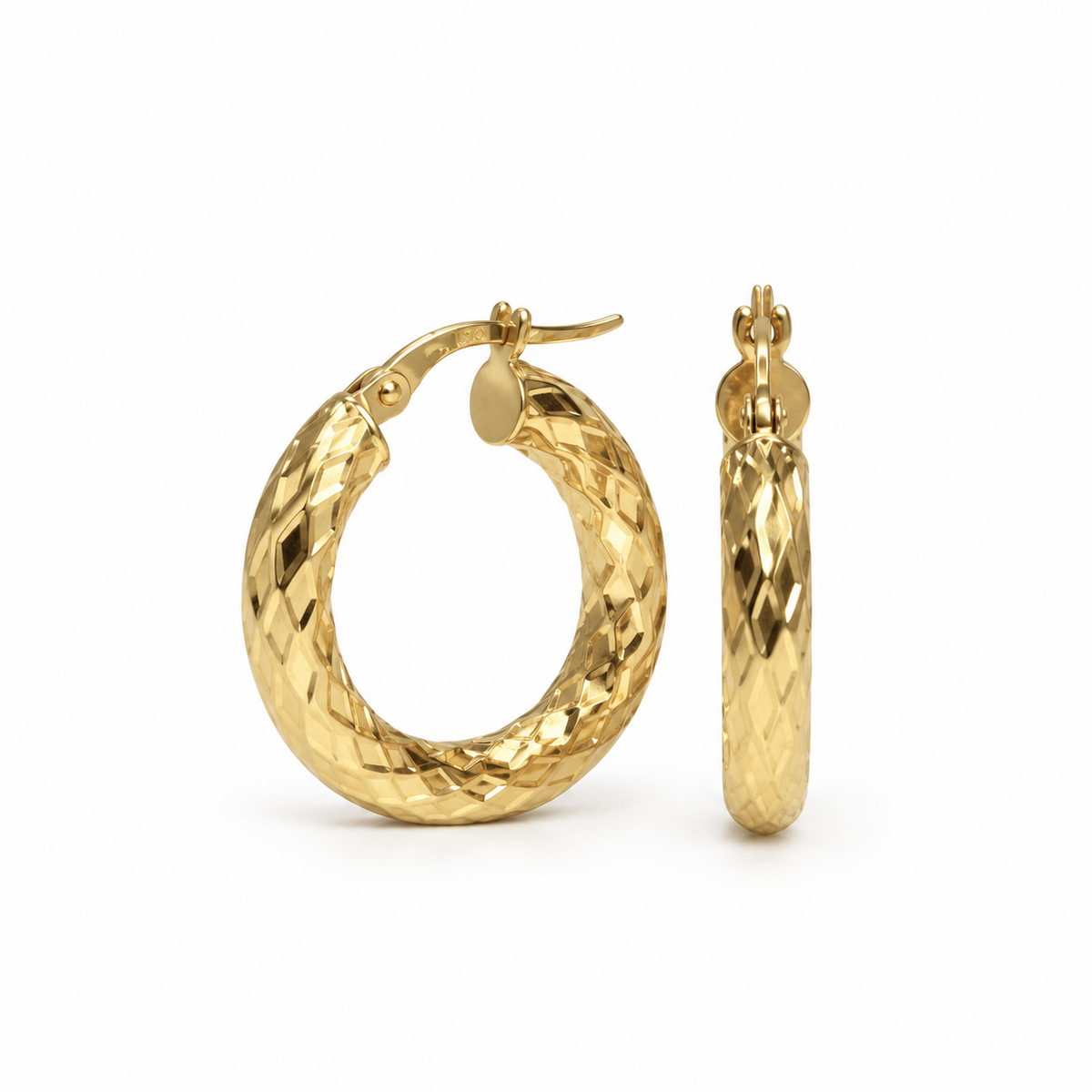Faceted Hoop Earrings