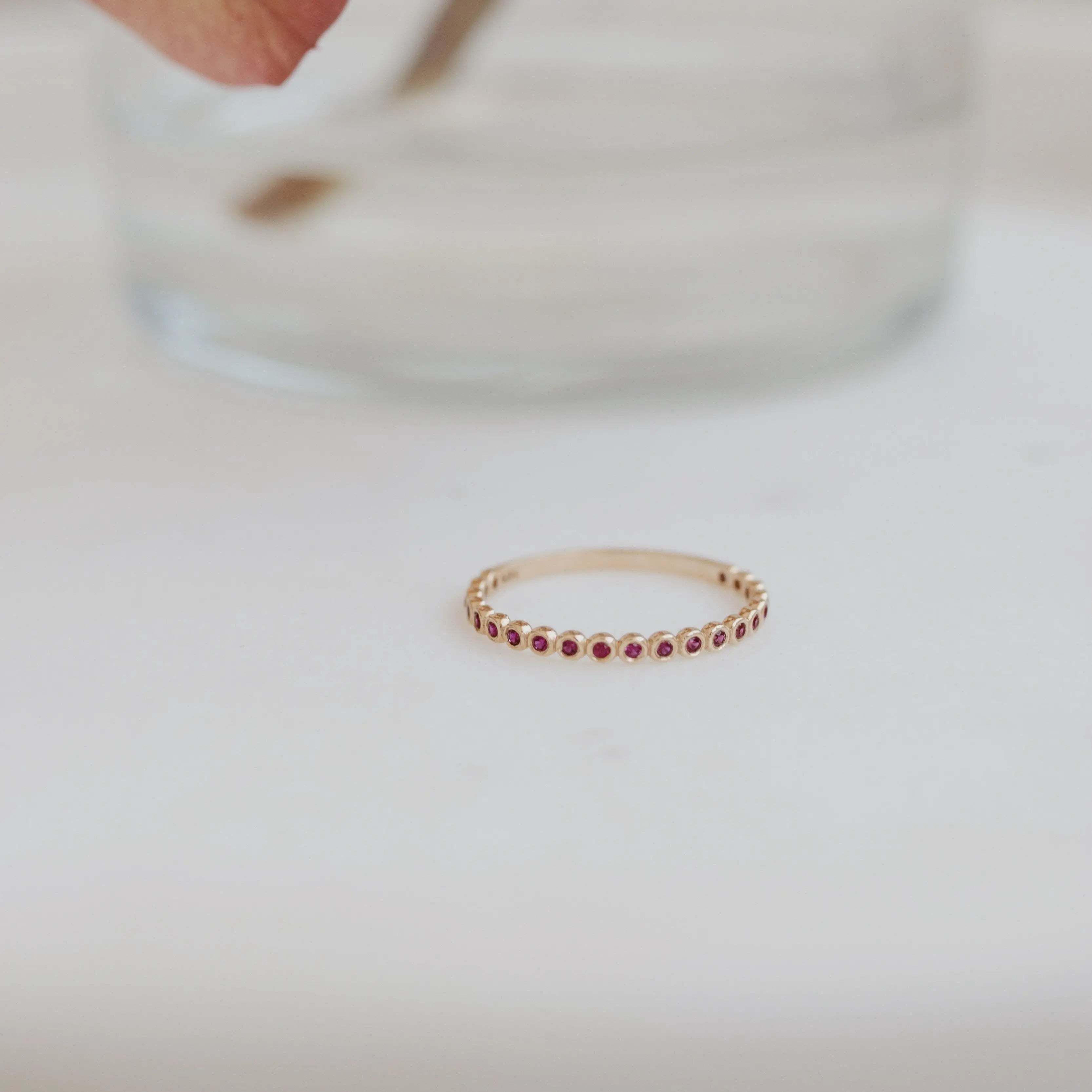 Bezel Set Ruby Stacking Ring Orizzo fine jewelry