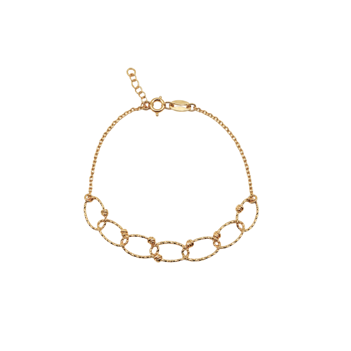 Textured Oval Link Bracelet