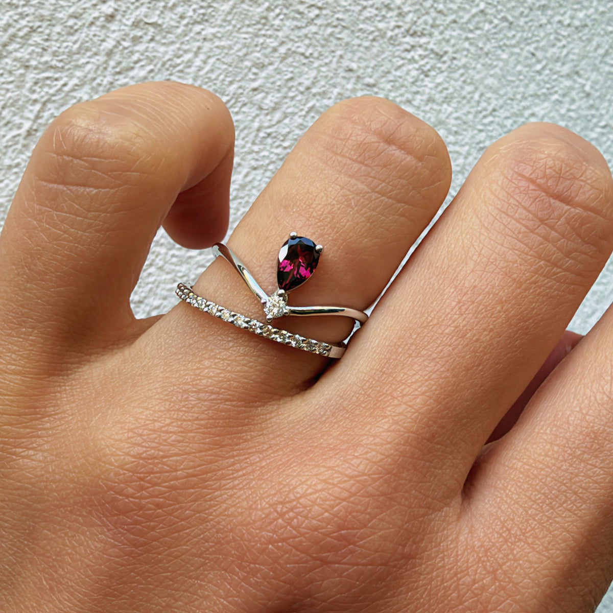 Pear Cut Tourmaline & Diamond Ring